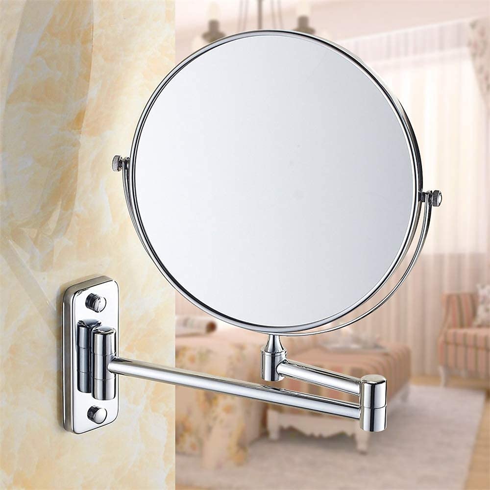Wall Mounted Adjustable Double-Sided Magnifying Bathroom Mirror for Shaving & Makeup | Rustproof & Shatterproof Design | Perfect for Vanity, Cosmetic Application & Grooming