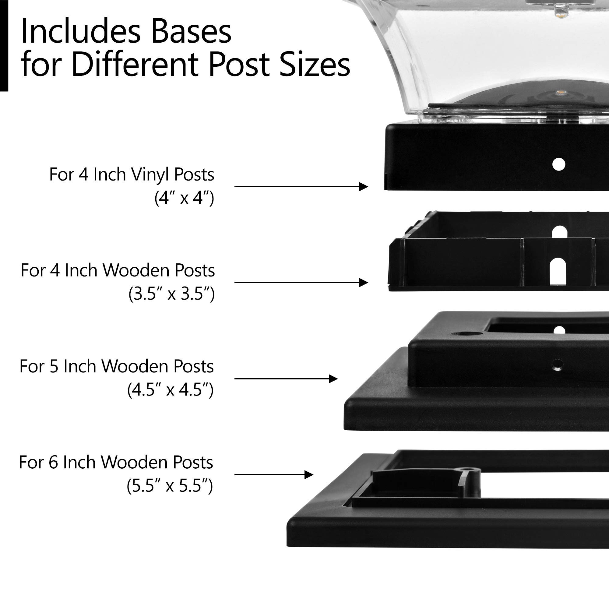 Davinci Lighting Renaissance & Classic Solar Post Cap Lights (4 Pack Each) - Slate Black | Outdoor Pathway & Garden Lighting for Patio, Deck, and Driveway