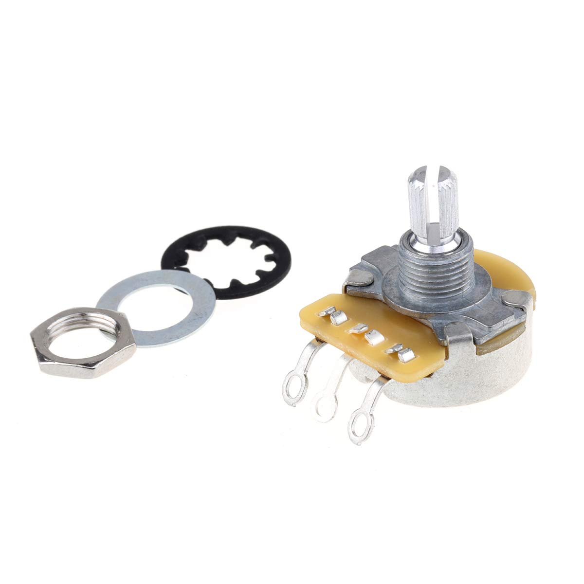 CTS 450 Series A/B250K Guitar Pots - Split Shaft 24-Spline Audio/Linear Taper Potentiometers for Electric Guitar & Bass (2 Audio + 2 Linear, 10% Tolerance) - Perfect for Guitar Upgrades, DIY Repairs, and Tone Control Modifications