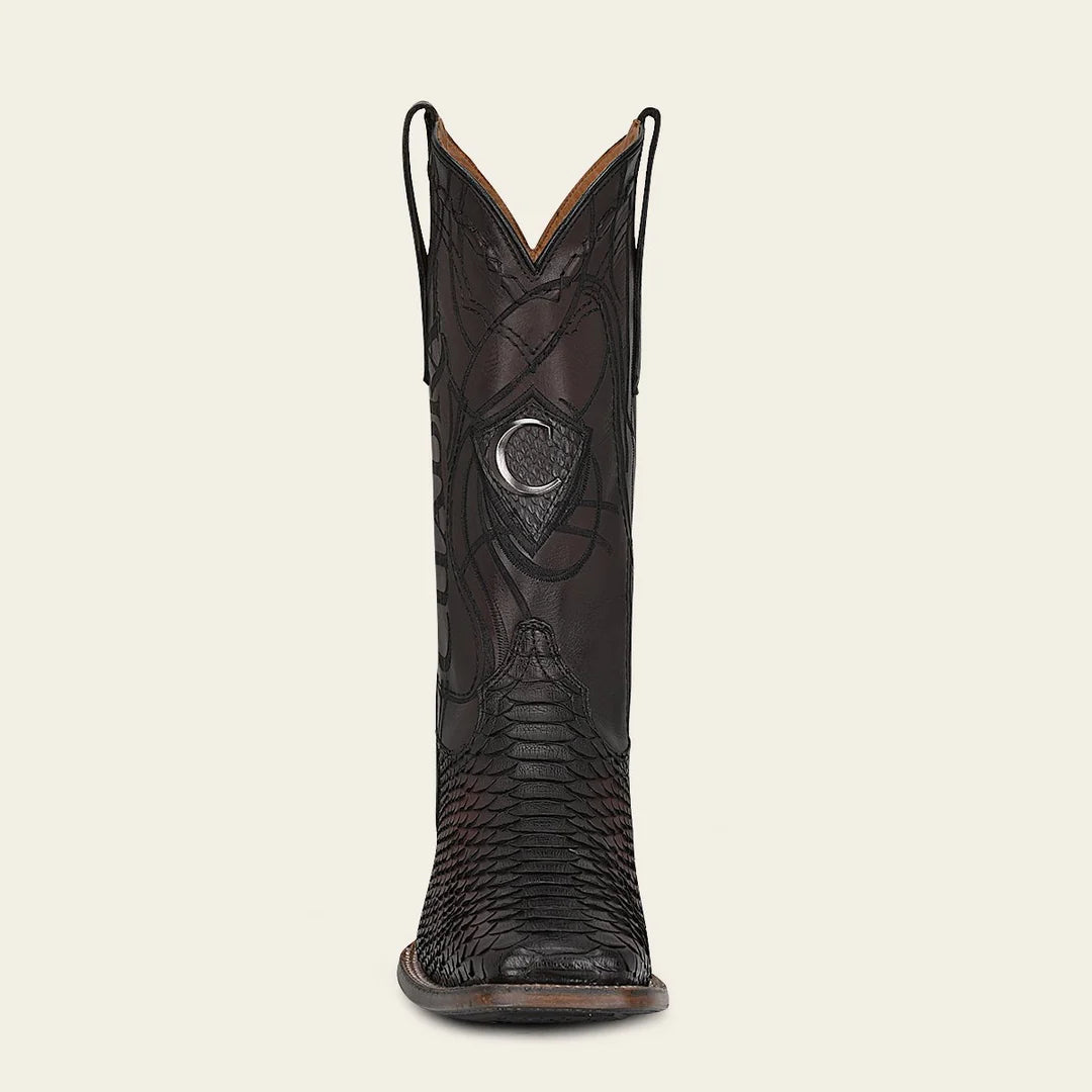 Authentic Men's Western Cowboy Boots - Cuadra Wine Red Python Leather Rodeo Style for Country Dancing, Horseback Riding & Casual Wear
