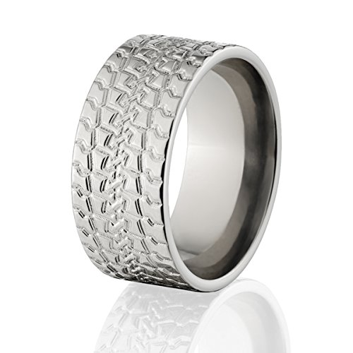Handmade Tire Tread Wedding Rings for Men - Durable USA Made Rubber Tire Band - Perfect for Bikers, Mechanics & Outdoor Enthusiasts