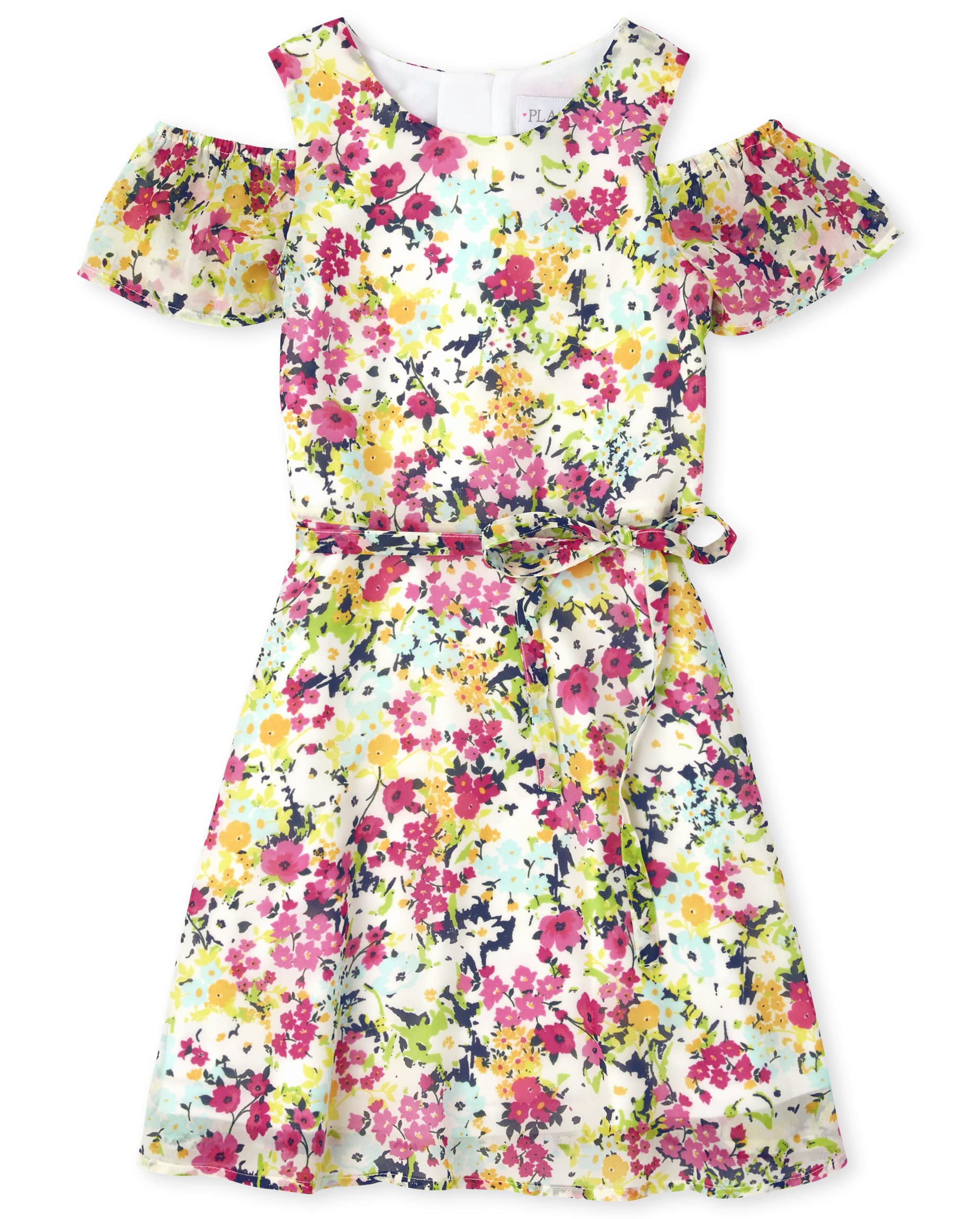 The Children's Place Girls' Floral Off Shoulder Dress - Summer Party Outfit for Toddler & Kids, Perfect for Birthday, Beach & Family Photos