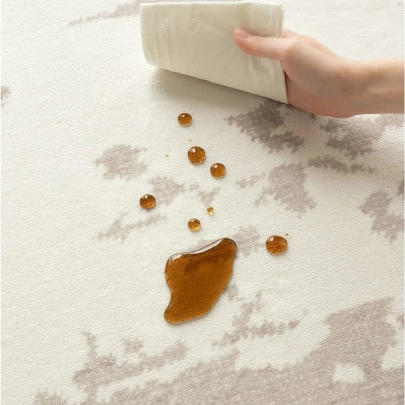Stylish Halo Faux Wool Minimalist Waterproof Area Rug - Perfect for Living Room, Bedroom & Office Decor