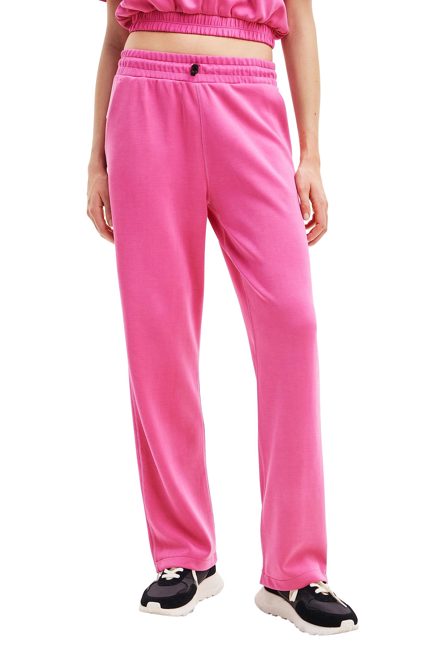 Desigual Women's Knit Long Pants - Comfortable Stretchy High-Waisted Trousers for Casual Wear, Office & Travel