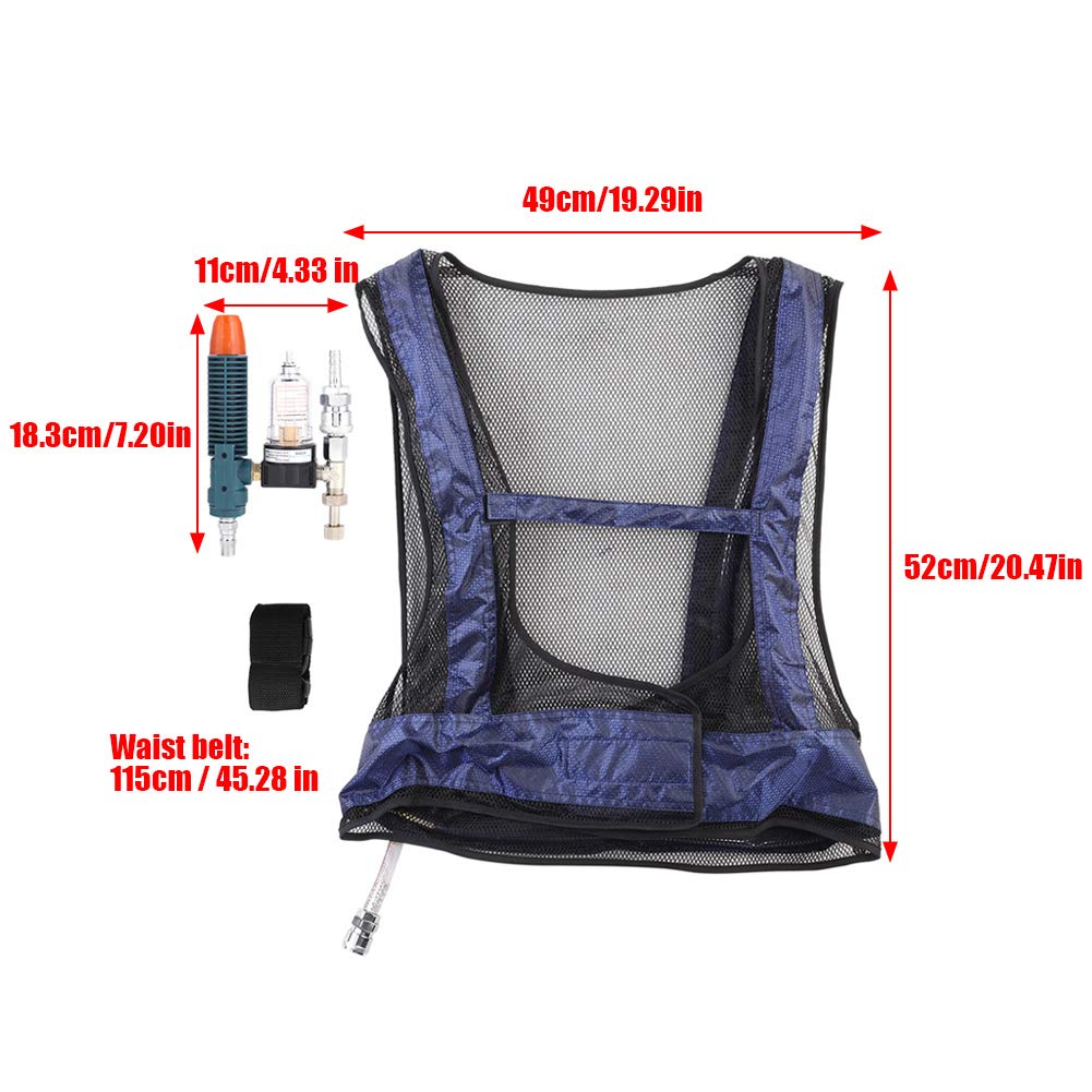Vortex Tube Cooling Vest for Welding - Steel Air Compressed Cooling Waistcoat with Vortex Tube AC Technology | Ideal for Industrial Work, Metal Fabrication & Hot Environment Jobs