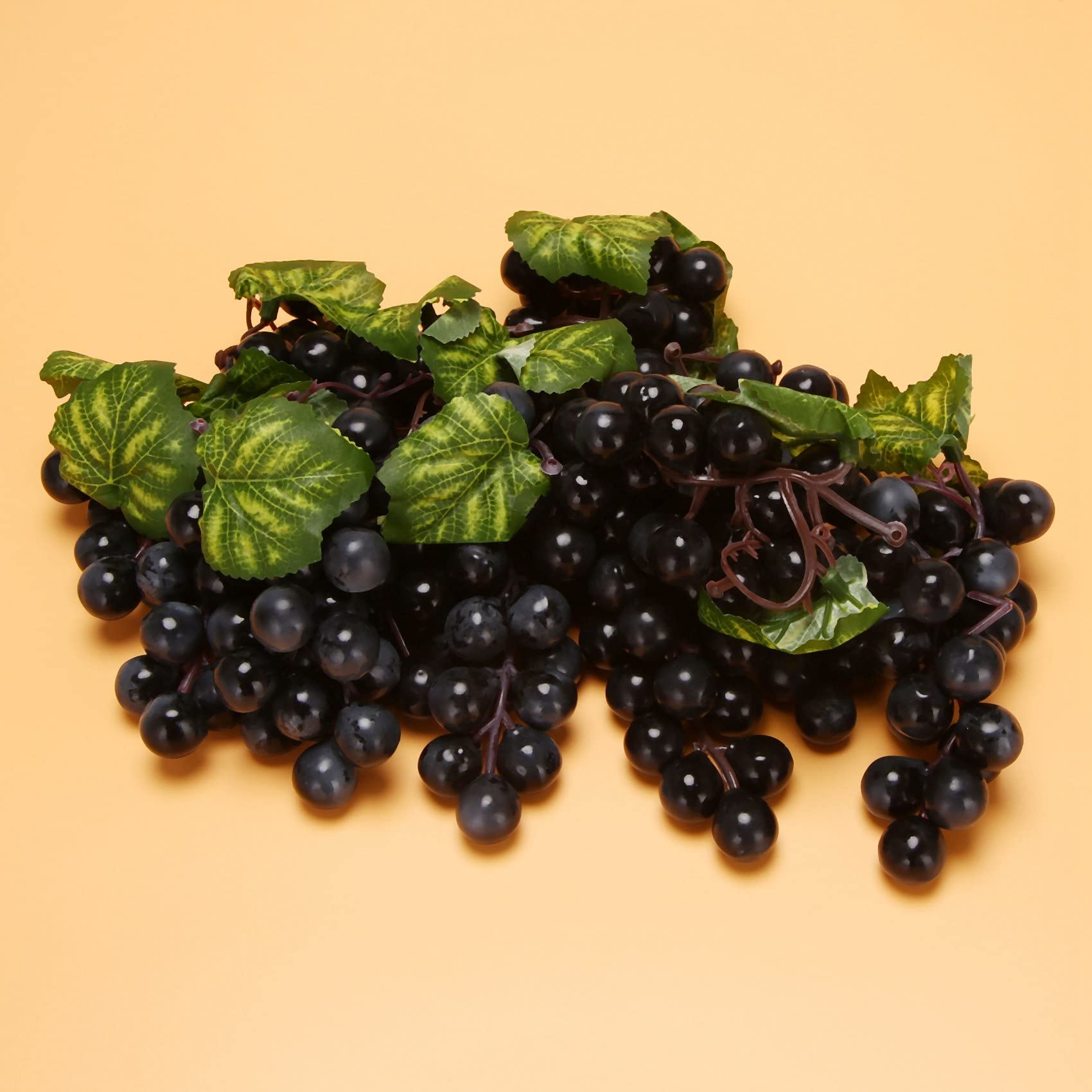 10 Bunches Artificial Black Grapes - Realistic Fake Fruit Decor for Home, Kitchen, Party & Wedding Photography - Perfect for Table Centerpieces, Shelf Displays and DIY Crafts