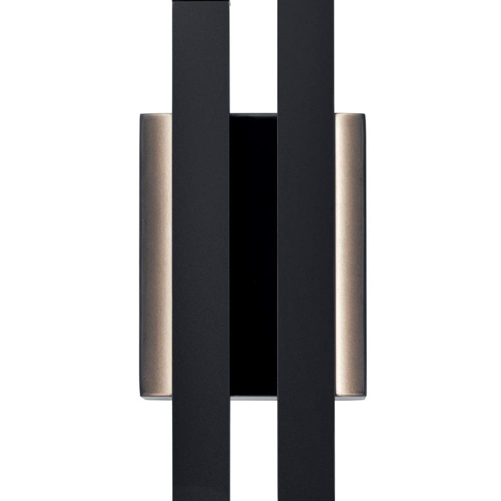 Elan 83703 Idris 2-Light LED Wall Sconce - 17W Brushed Nickel Finish - Modern Indoor/Outdoor Lighting for Hallway, Bedroom & Patio