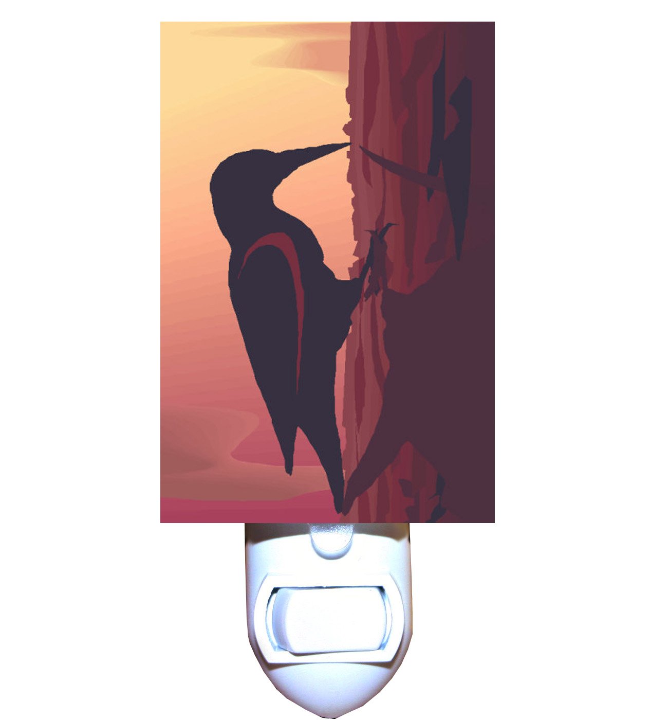 Woodpecker Silhouette Decorative Night Light - LED Plug-in Wall Lamp for Nursery, Bedroom, Living Room - Perfect for Kids' Rooms, Home Decor, and Cozy Ambiance