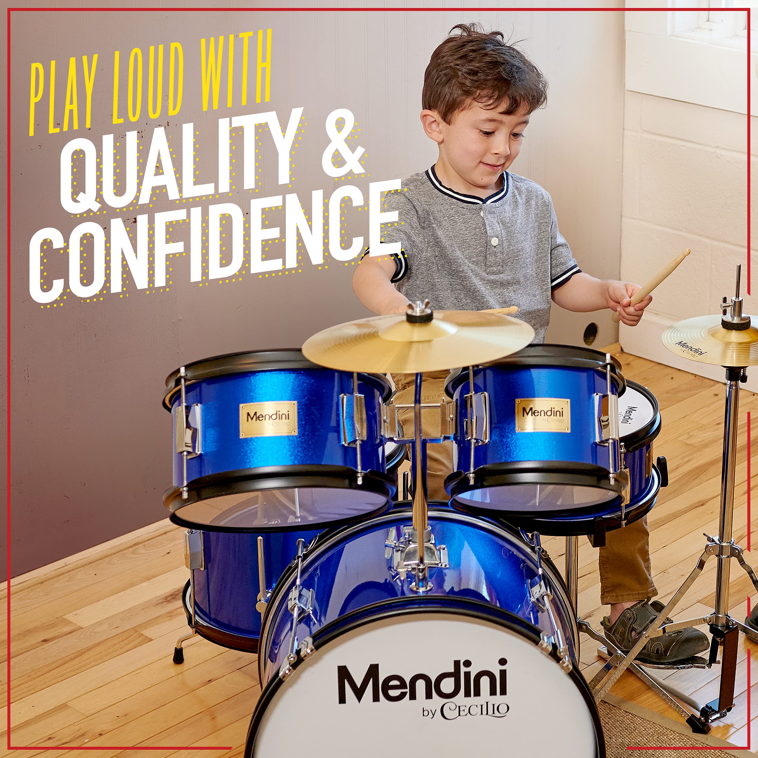 Mendini by Cecilio 5-Piece Kids Drum Set - 16