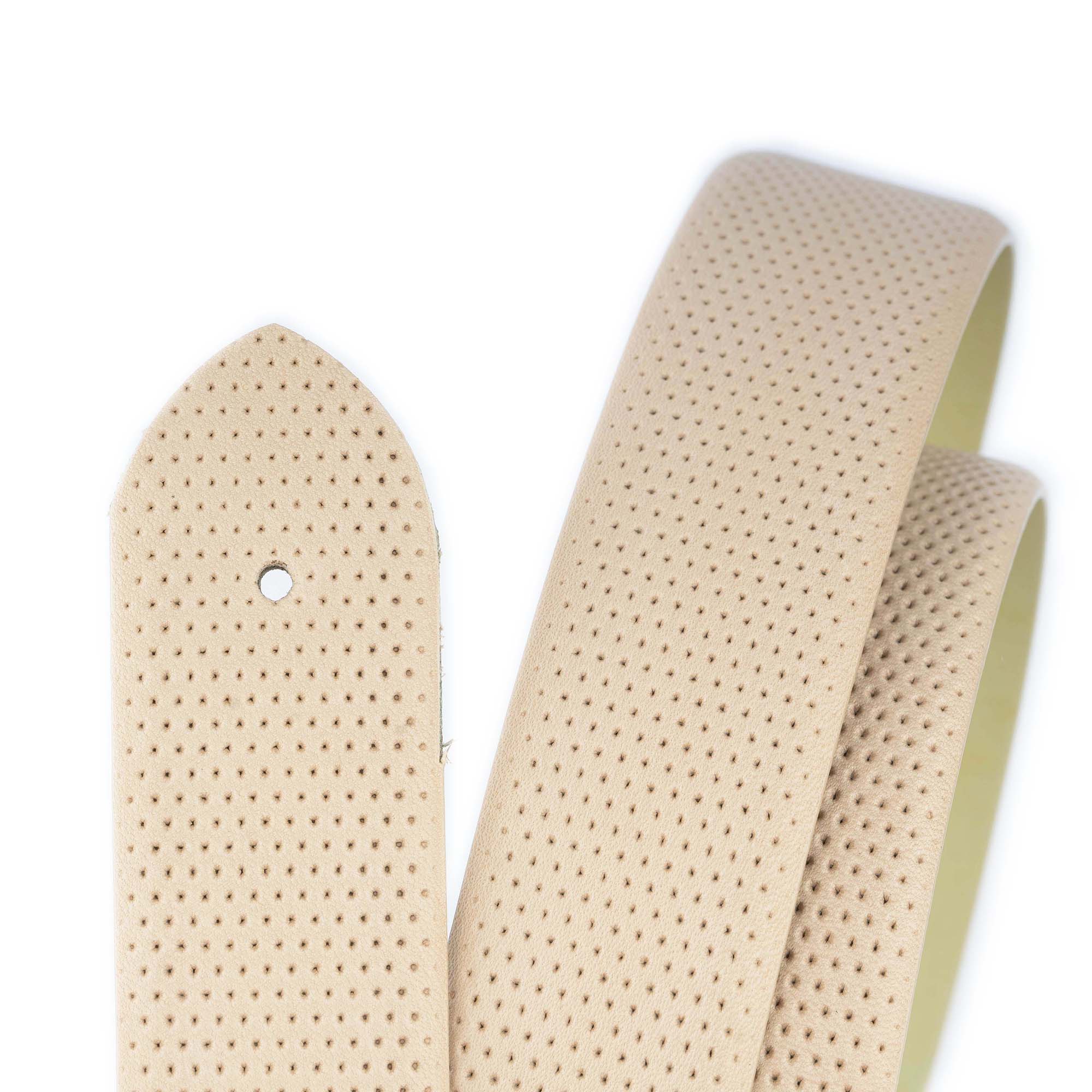 Genuine Leather Dotted Beige Belt Strap - Premium Replacement for Dunhill Buckles | Classic & Stylish Accessory for Men's Fashion