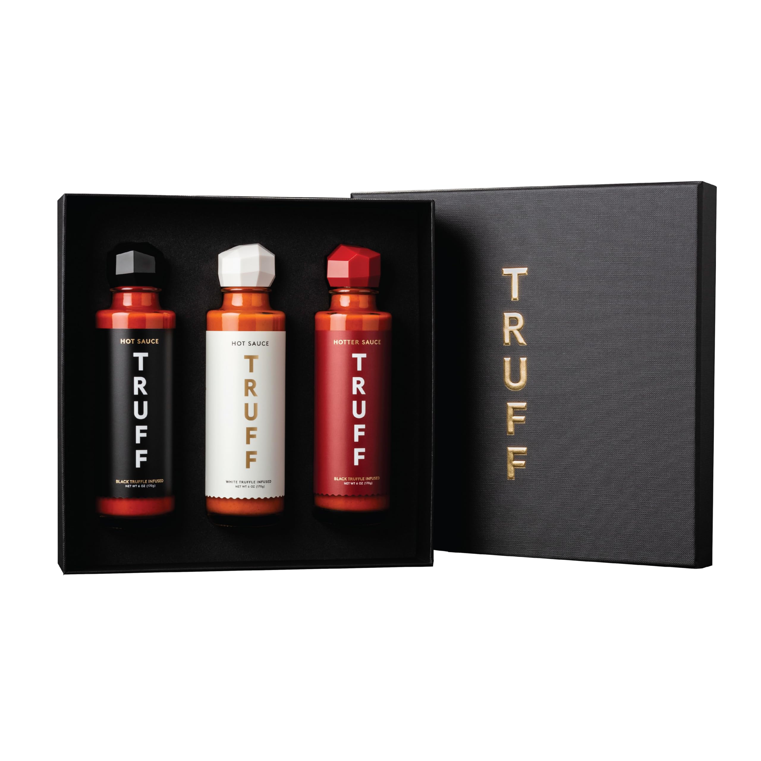 TRUFF Hot Sauce Variety Pack - Original, Hotter & White Edition (3 Bottles, 6oz Each) | Gourmet Truffle-Infused Hot Sauces for Cooking, Gifts & Spicy Food Lovers