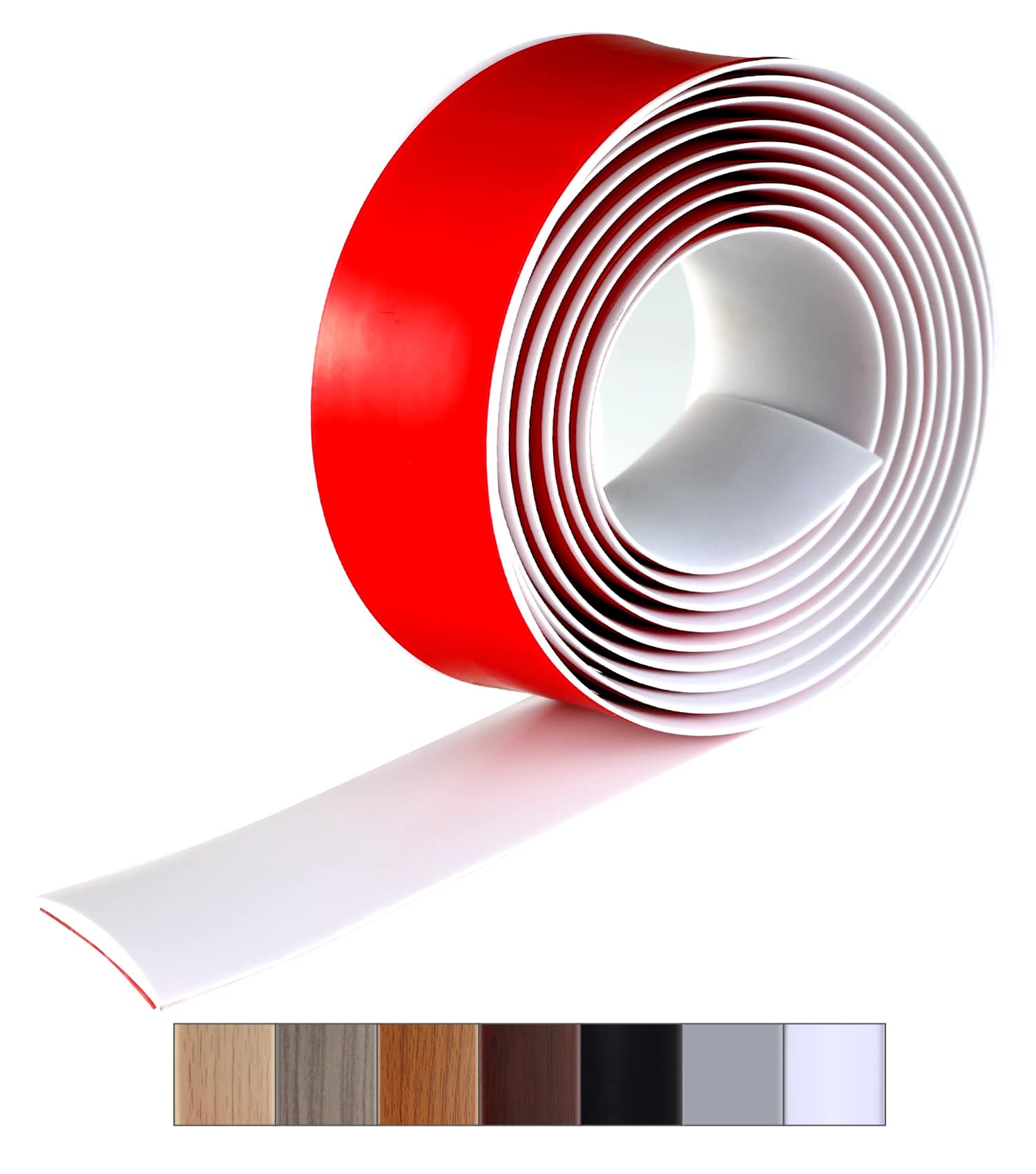 Bnell Self-Adhesive Floor Transition Strip - 3.28FT x 1.57in White Laminate & Vinyl Floor Gap Cover - Perfect for Joining Different Flooring Types in Home, Office or Commercial Spaces