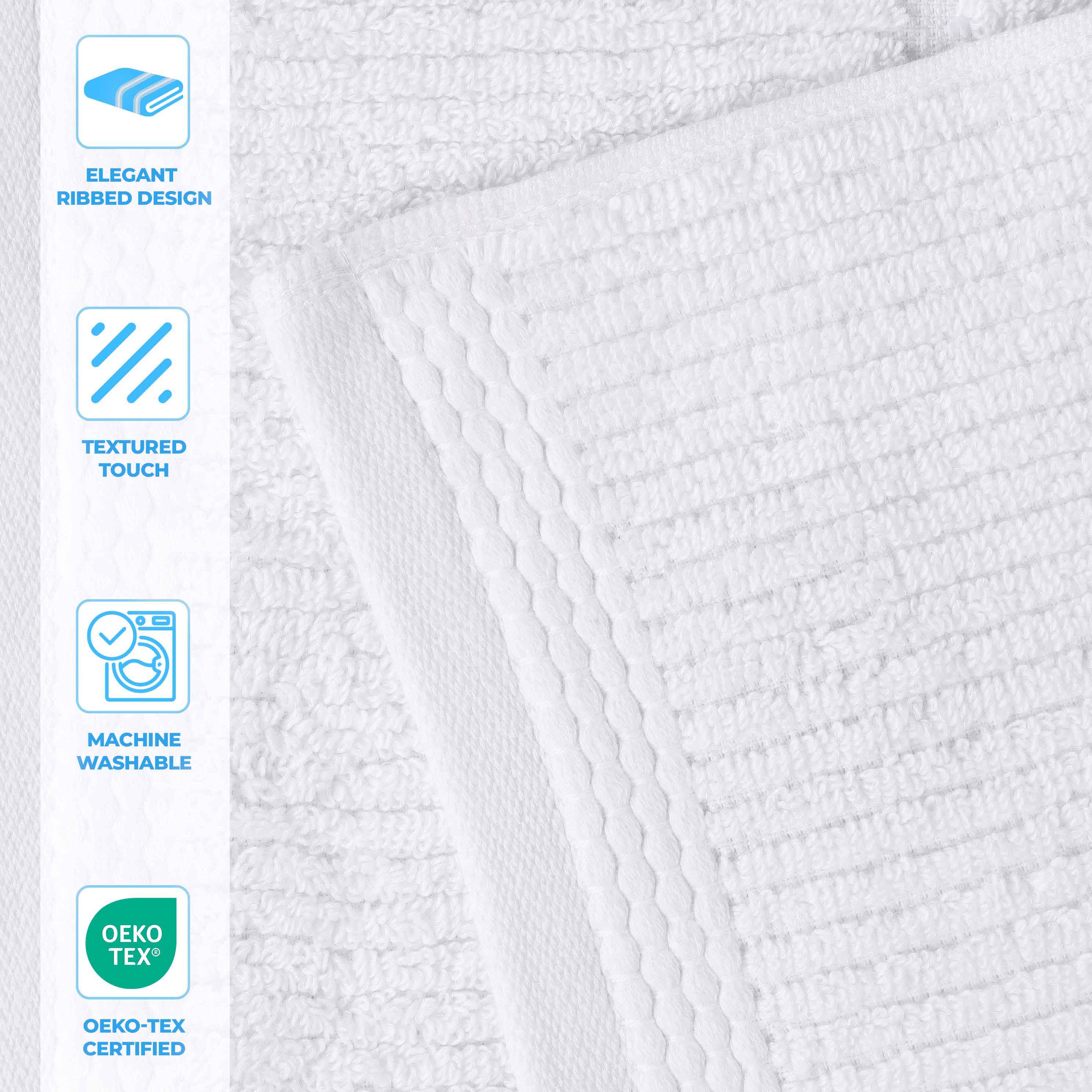 Milo Smart Twist Cotton Solid Ribbed Design Bath Sheets, Set of 2 - Ultra Soft & Absorbent Luxury Towels for Spa, Bathroom & Beach Use