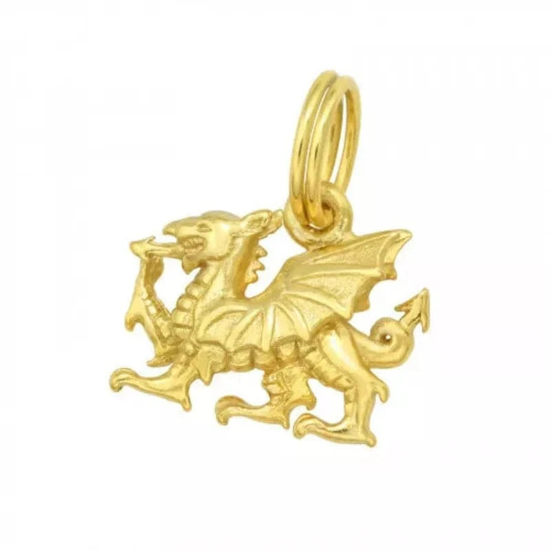 Gold Dragon Charm Pendant with Split Ring - Perfect for Necklaces, Bracelets & Keychains | Spiritual & Fashion Jewelry Gift
