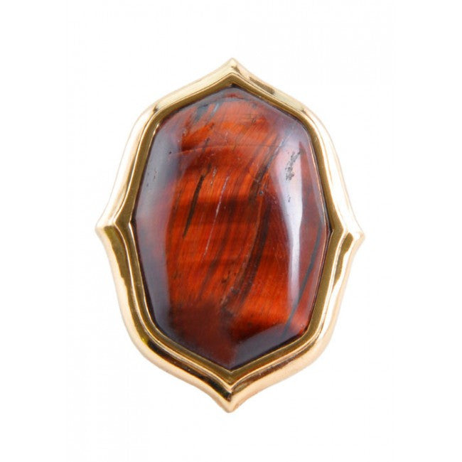 Barse Red Tiger's Eye Ring for Women - Genuine Natural Stone Jewelry - Adjustable Boho Style Ring for Healing, Protection & Positive Energy - Perfect for Meditation, Yoga & Spiritual Gifts