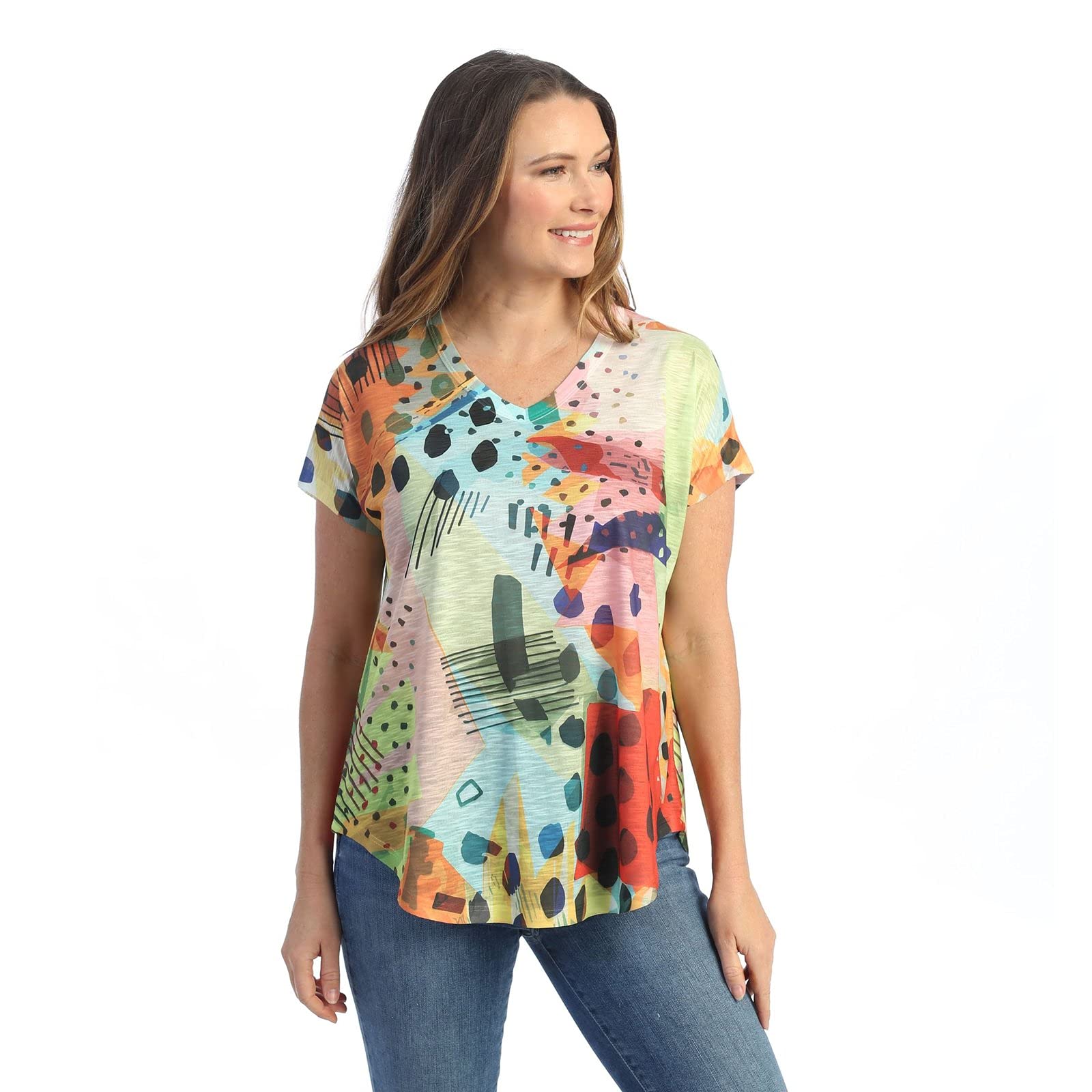 Jess & Jane Pop Art Dolman Cap Sleeve Women's T-Shirt - Stylish Casual Top for Everyday Wear (Style 60-1512) | Perfect for Outings, Shopping & Relaxing