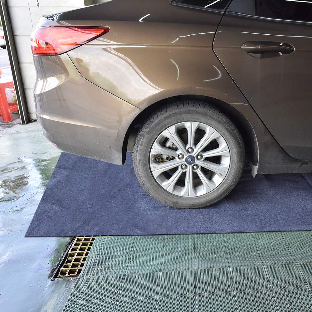 Premium Garage Floor Mat - Heavy Duty Absorbent Fabric with Anti-Slip Waterproof Backing - Washable Parking Mat for Garage & Workshop (16.7ft x 6.7ft) - Protects Floors from Oil, Dirt & Moisture