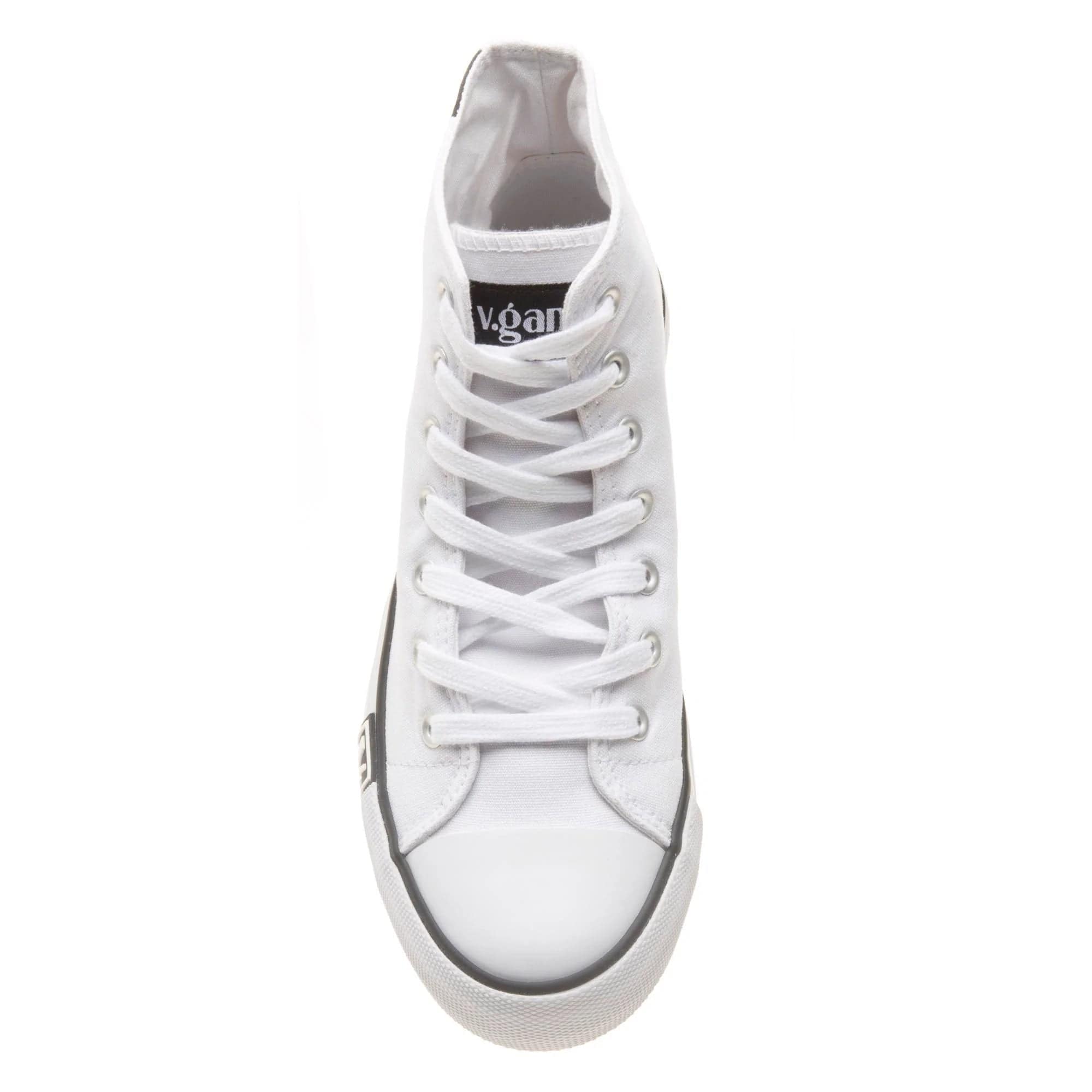 Vegan High Top Sneakers for Women - White | Eco-Friendly Canvas Shoes for Casual Wear, Gym & Street Style