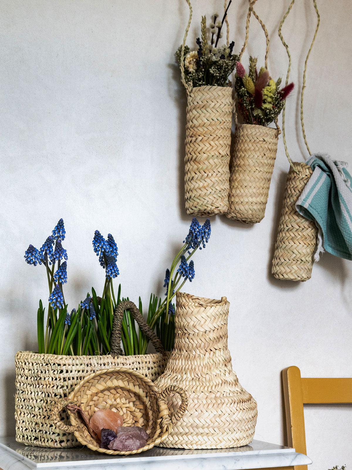 Space-Saving Slim Hanging Baskets for Plants - Indoor/Outdoor Vertical Garden Decor - Perfect for Small Spaces, Balconies & Patios