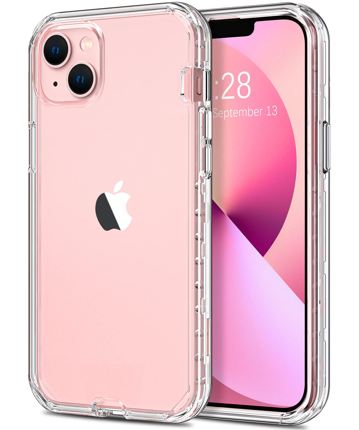 Hython Glitter iPhone 13 Case - Sparkly Shiny Bling Protective Cover | 3-in-1 Hybrid Hard PC & Soft TPU Bumper | Shockproof Full Body Protection for Women & Girls | Clear Design | Perfect for Everyday Use, Parties & Gifts