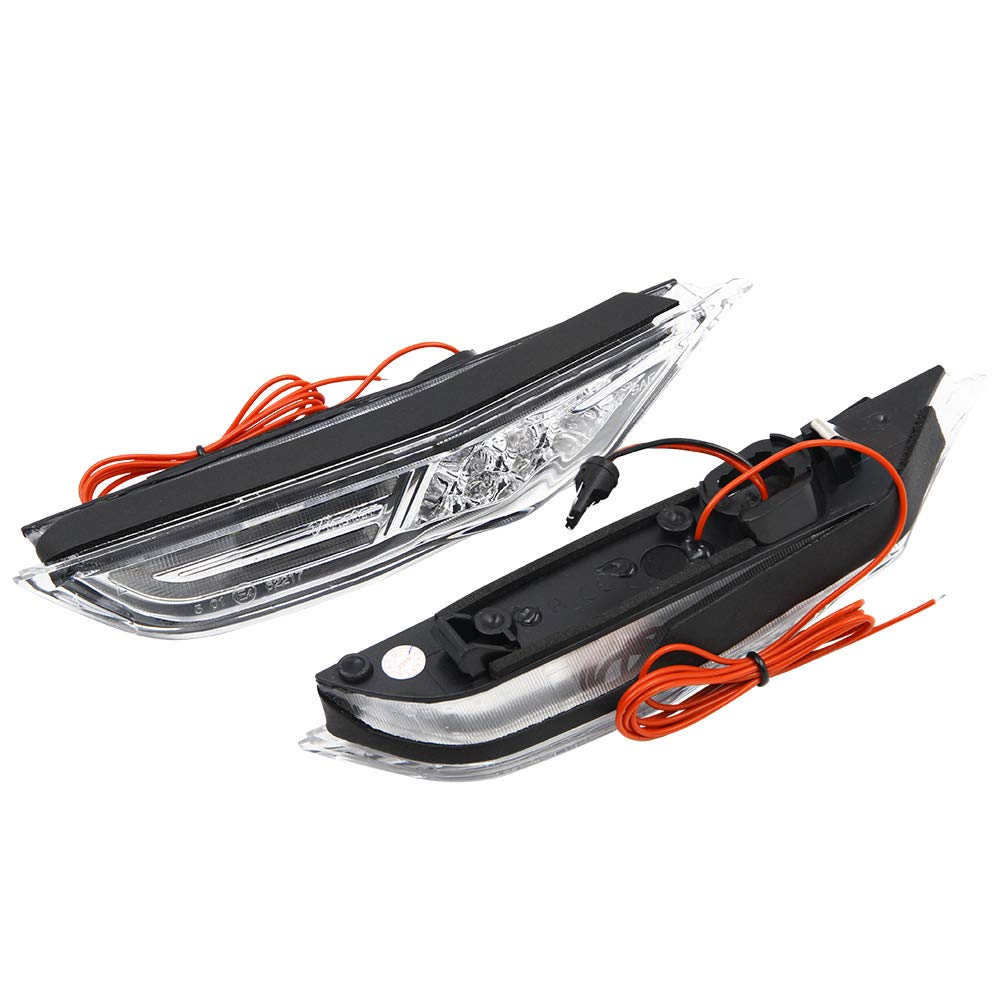 2007-2021 Nissan GT-R GTR R35 LED Front Side Marker Lamps - Clear Lens Amber LED Turn Signal Lights with White LED Lightbar DRL Running Lights - Direct OEM Replacement - Perfect for Night Driving & Car Customization