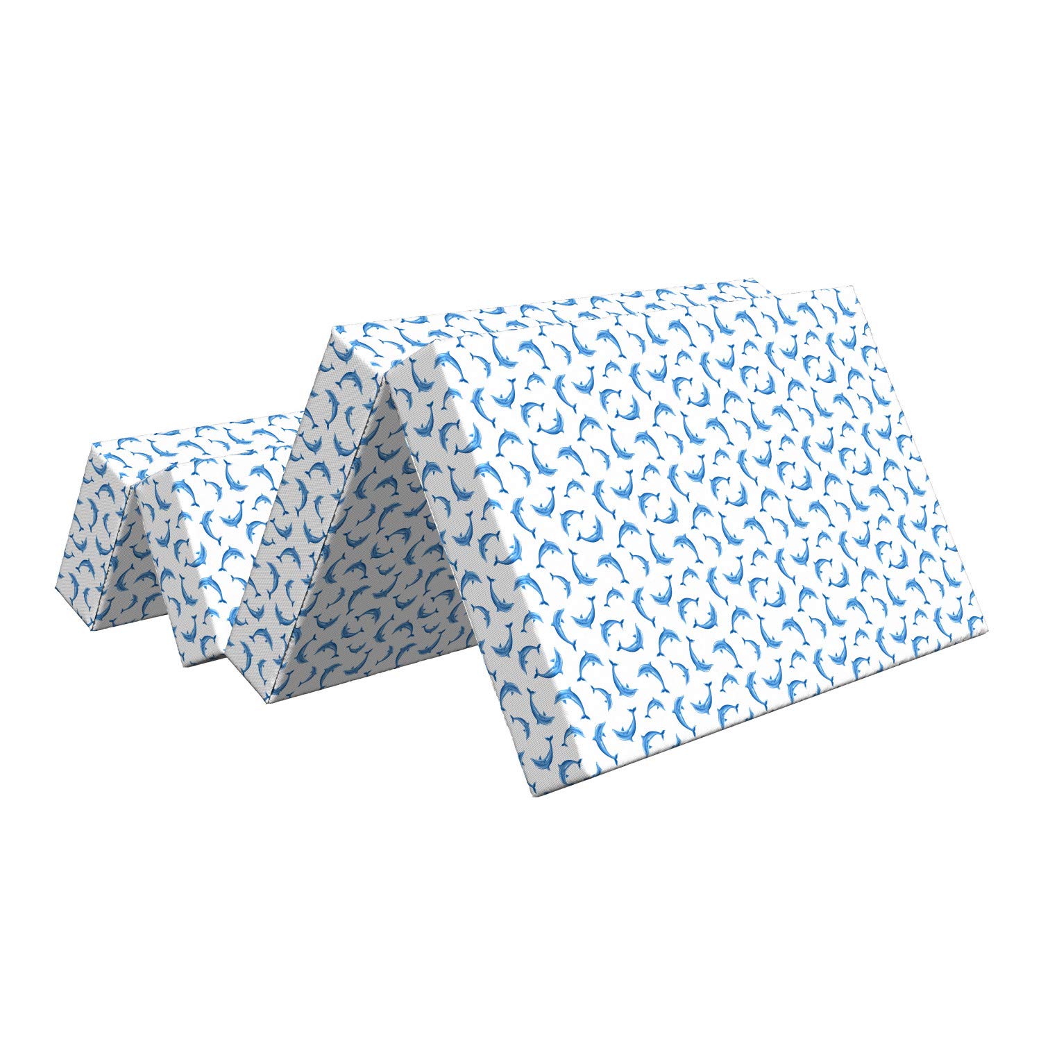 Ambesonne Dolphin Foldable Mattress - Wildlife Under The Sea Design, 74.8