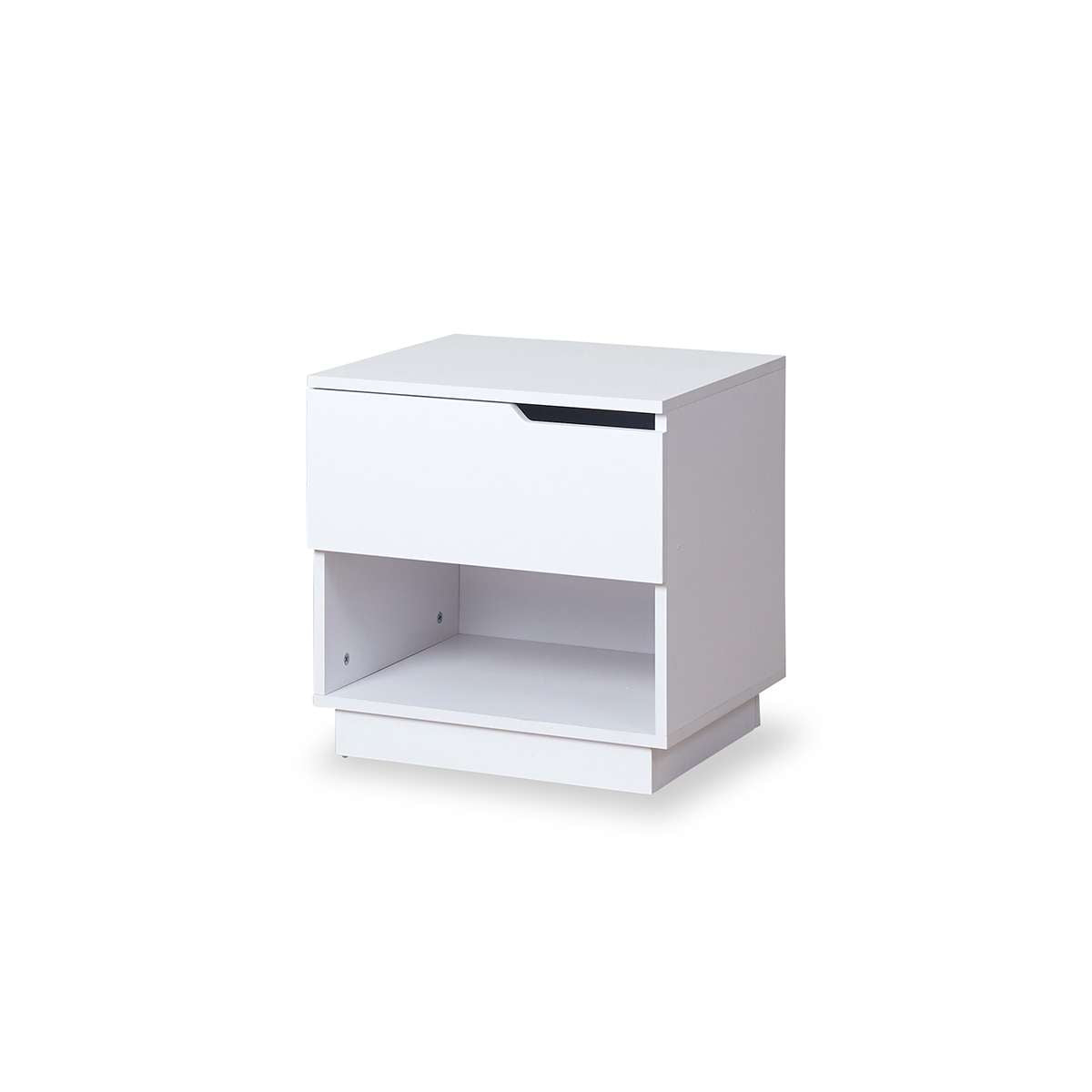 Modern White Zack Bedside Table - Nightstand with Storage for Bedroom, Living Room & Office - Compact & Stylish Furniture for Small Spaces