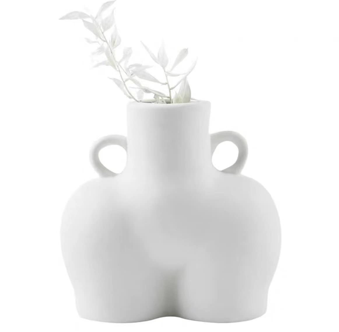 JYYBN Ceramic Human Body Sculpture Vase - White Artistic Tabletop Decor for Flowers & Plants | Modern Home & Office Decoration | Unique Gift Idea for Interior Design Lovers