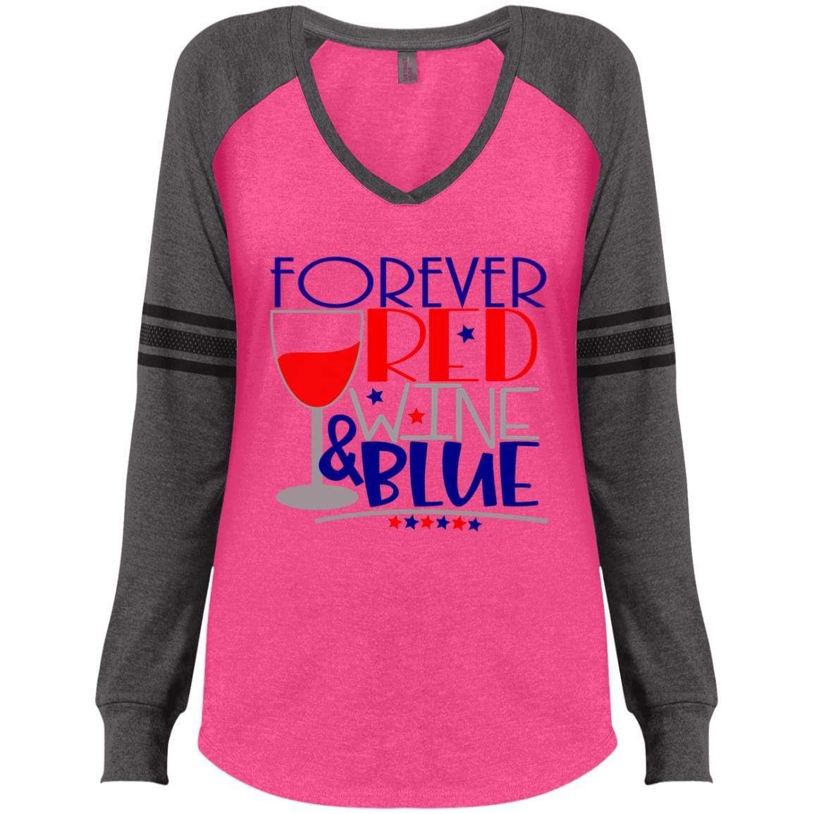 WineyBitches.Co Women's Long Sleeve V-Neck Gaming T-Shirt - Comfortable & Stylish for Casual Wear, Parties & Game Nights