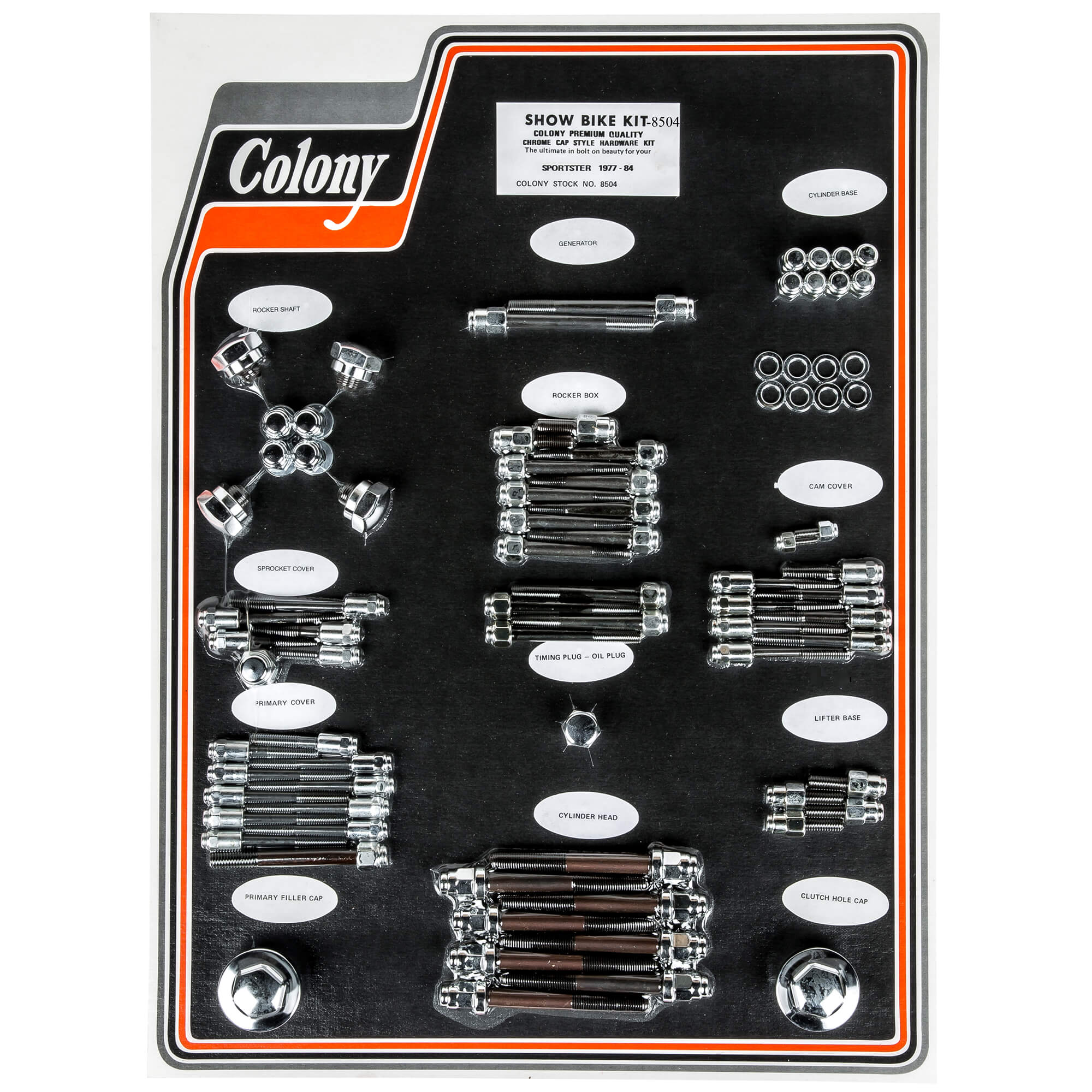 Complete Harley Davidson 1977-1985 Sportster Show Bike Kit - Chrome Plated Cap Style Hardware for Motorcycle Restoration & Custom Builds - Perfect for Bike Shows, Vintage Restoration & DIY Projects