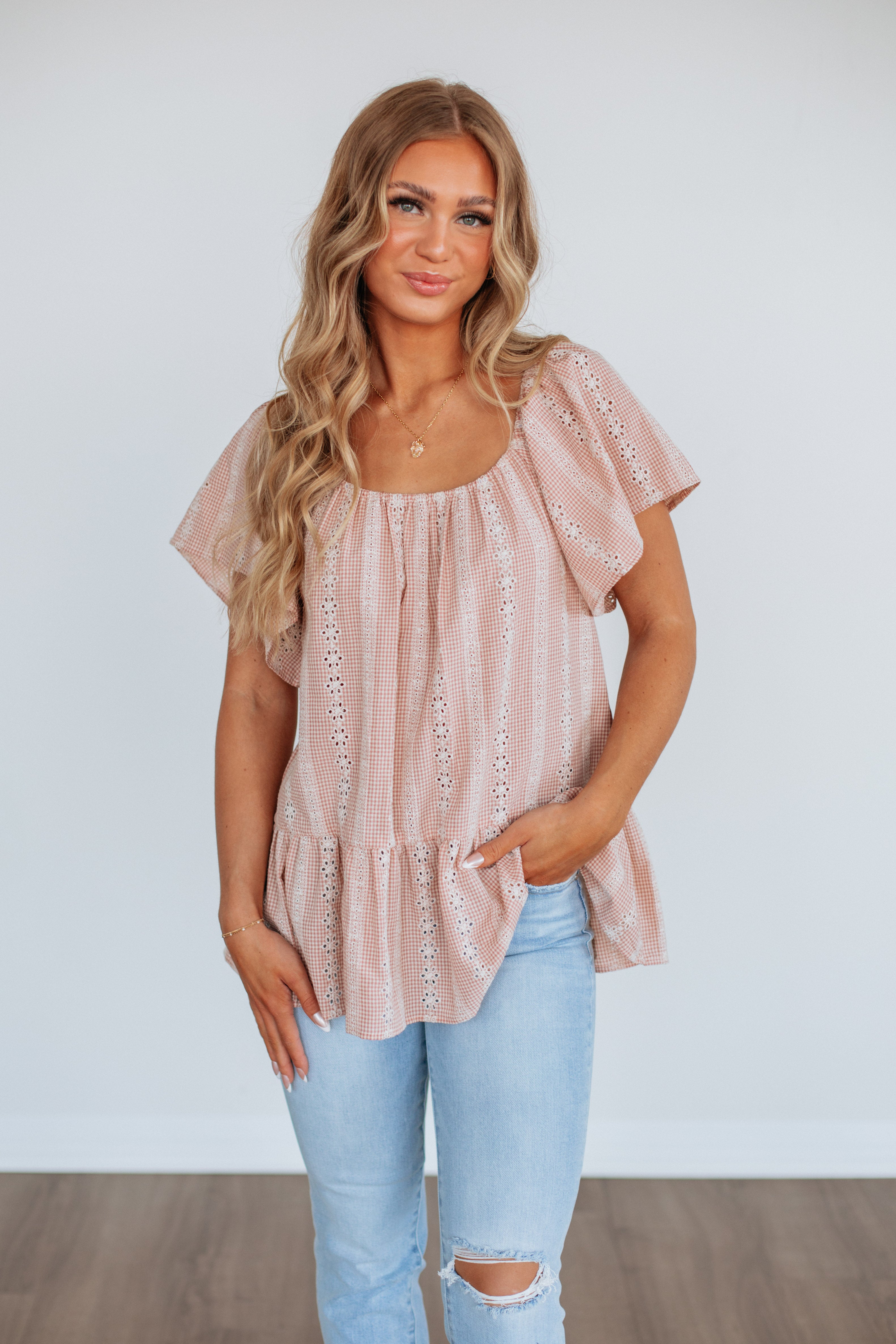 Alondra Women's Peach Mix Blouse - Stylish & Comfortable Top for Casual Wear, Office & Date Night