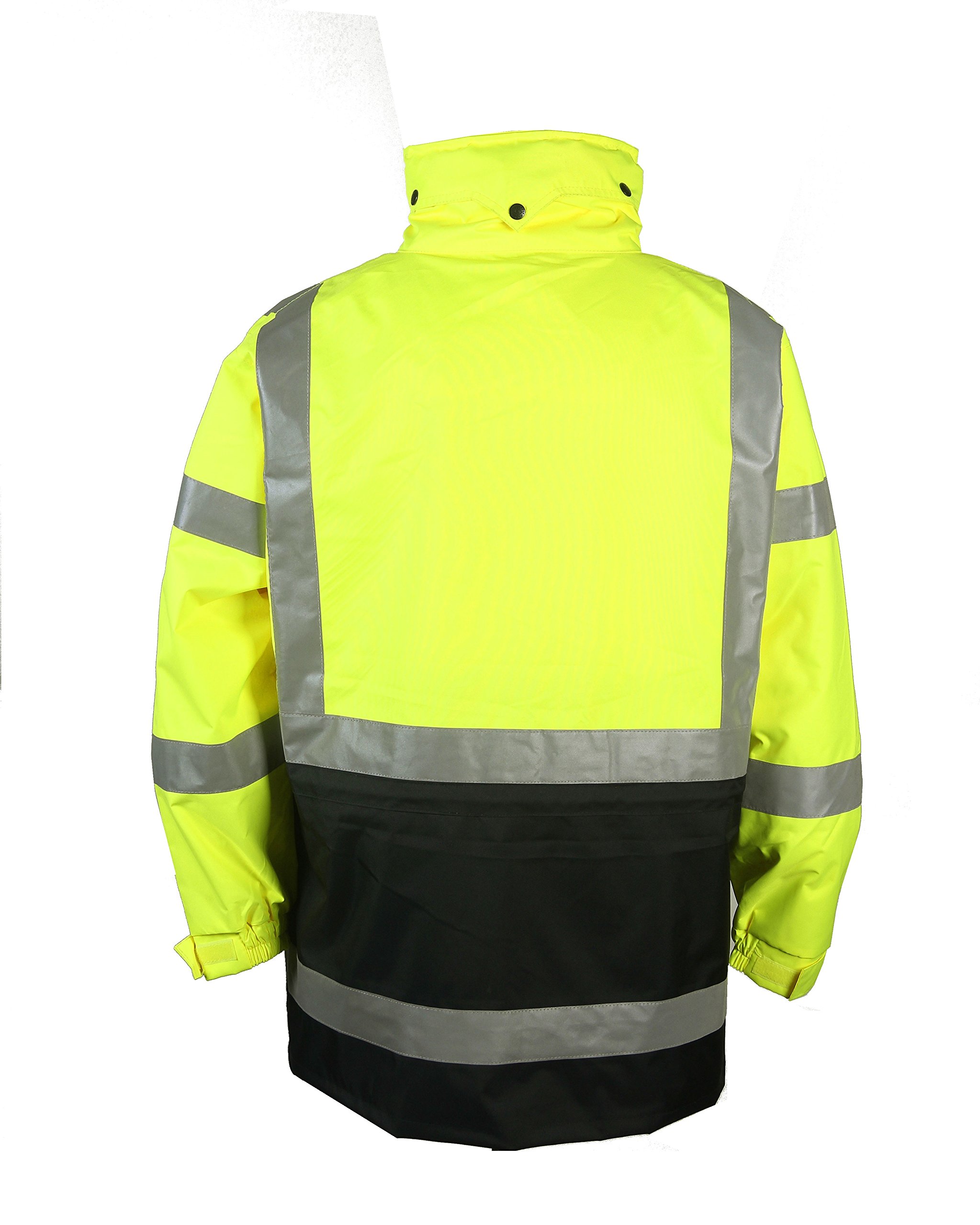 360C-3 High Visibility Safety Jacket - ANSI Certified Reflective Parka for Construction & Road Workers - Waterproof Winter Work Coat for Outdoor Safety & Visibility