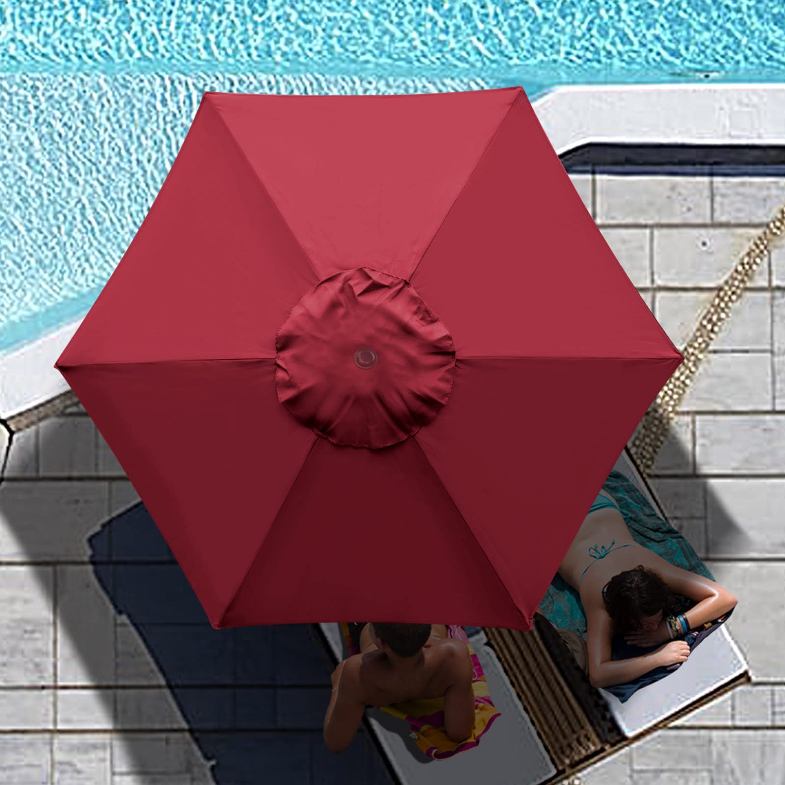 BenefitUSA 6.5ft Umbrella Canopy Cover - 6 Ribs Replacement for Patio & Outdoor Use