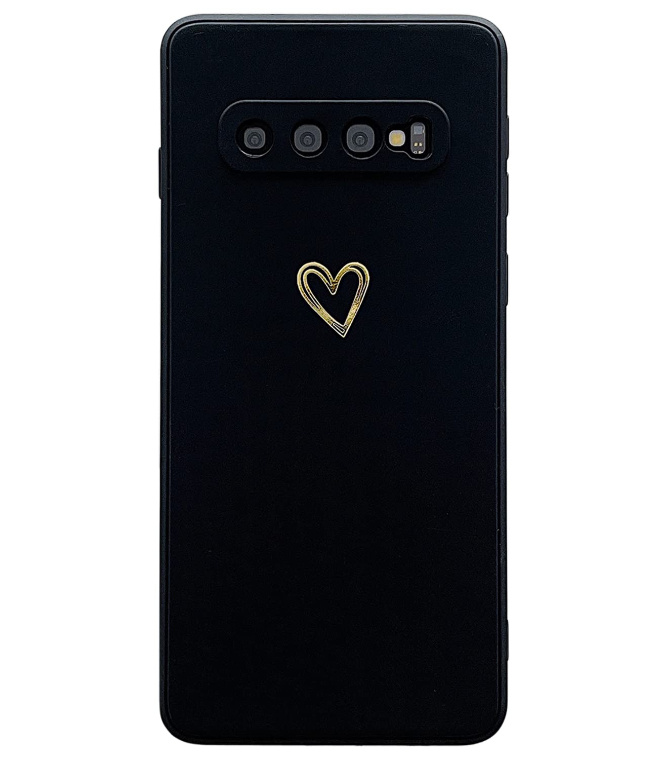 Qokey Galaxy S10 Case (Not Compatible with S10+) - Gold Heart Pattern Soft Silicone Shockproof Protective Phone Cover for Women & Men | Anti-Fingerprint, Stylish & Durable | Perfect for Daily Use, Work & Travel