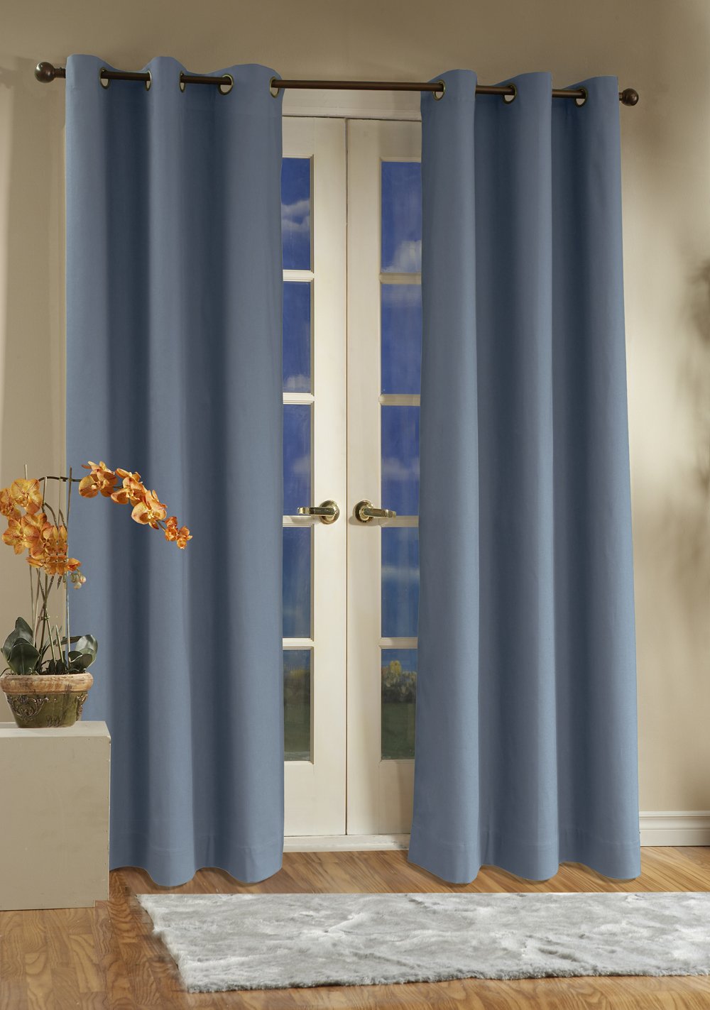 Thermalogic Weathermate Grommet Top Insulated Energy Efficient Curtains Pair - Blue 160