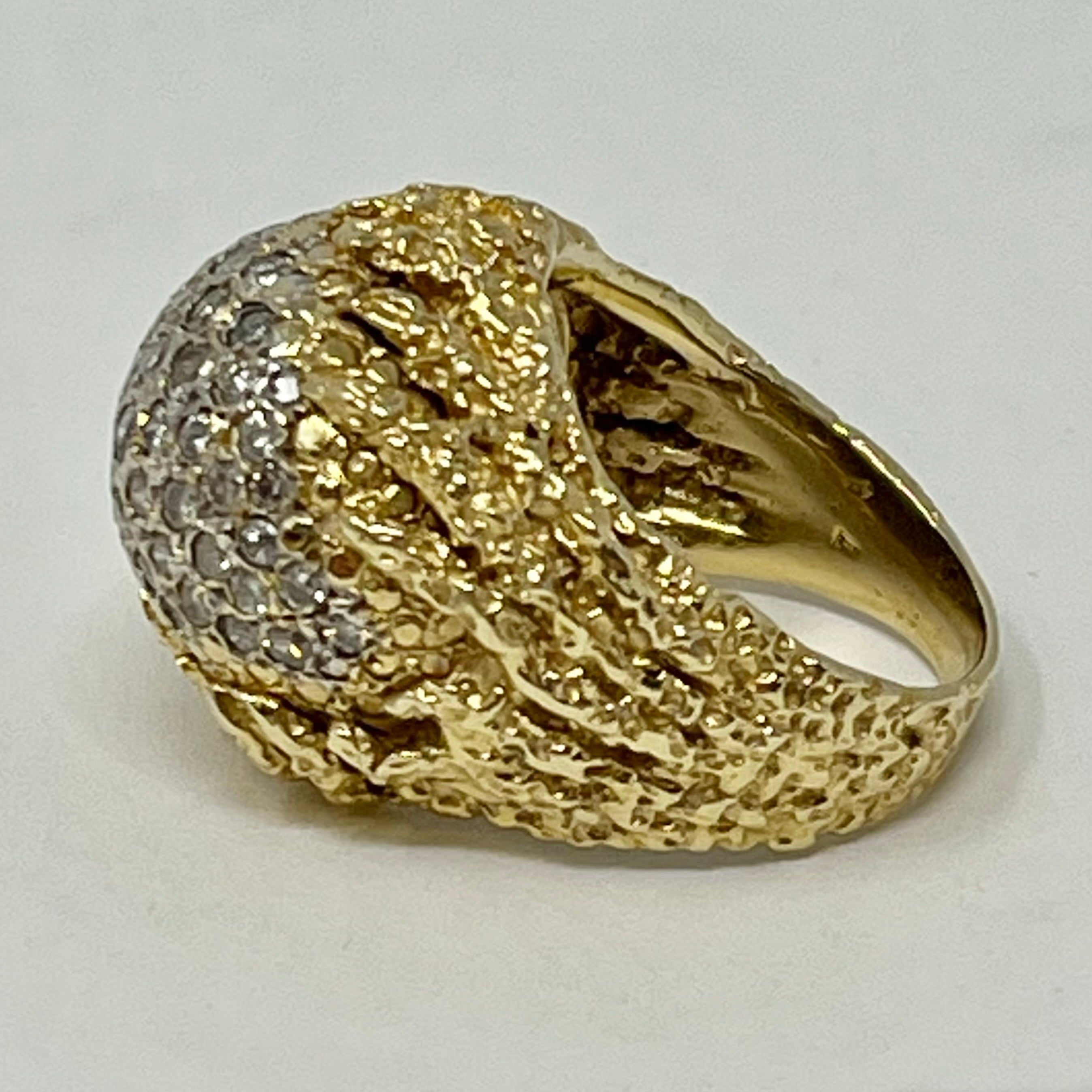 18K Gold Diamond Dome Ring for Women - Elegant Stackable Wedding Band, Anniversary Gift - Perfect for Everyday Wear & Special Occasions