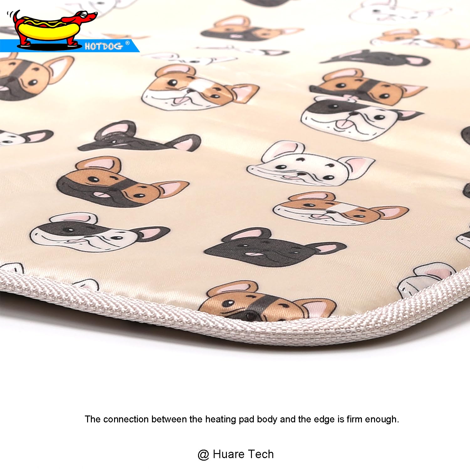 Adjustable Temperature Dog Heating Pad - Waterproof & Chew-Resistant Cord, 25.6''X19.7'' Beige Pet Heating Mat for Dogs & Cats - Perfect for Cold Weather, Arthritis Relief & Indoor/Outdoor Use