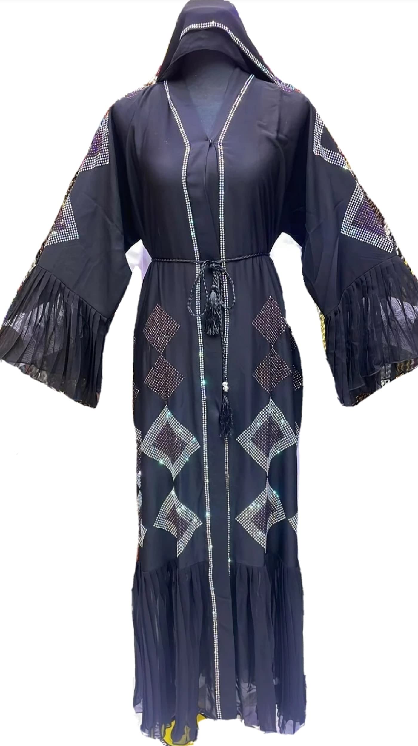 Elegant Dubai Open Abaya Kimono Kaftan - Muslim Women's Long Maxi Flare Dress for Prayer, Eid, and Special Occasions