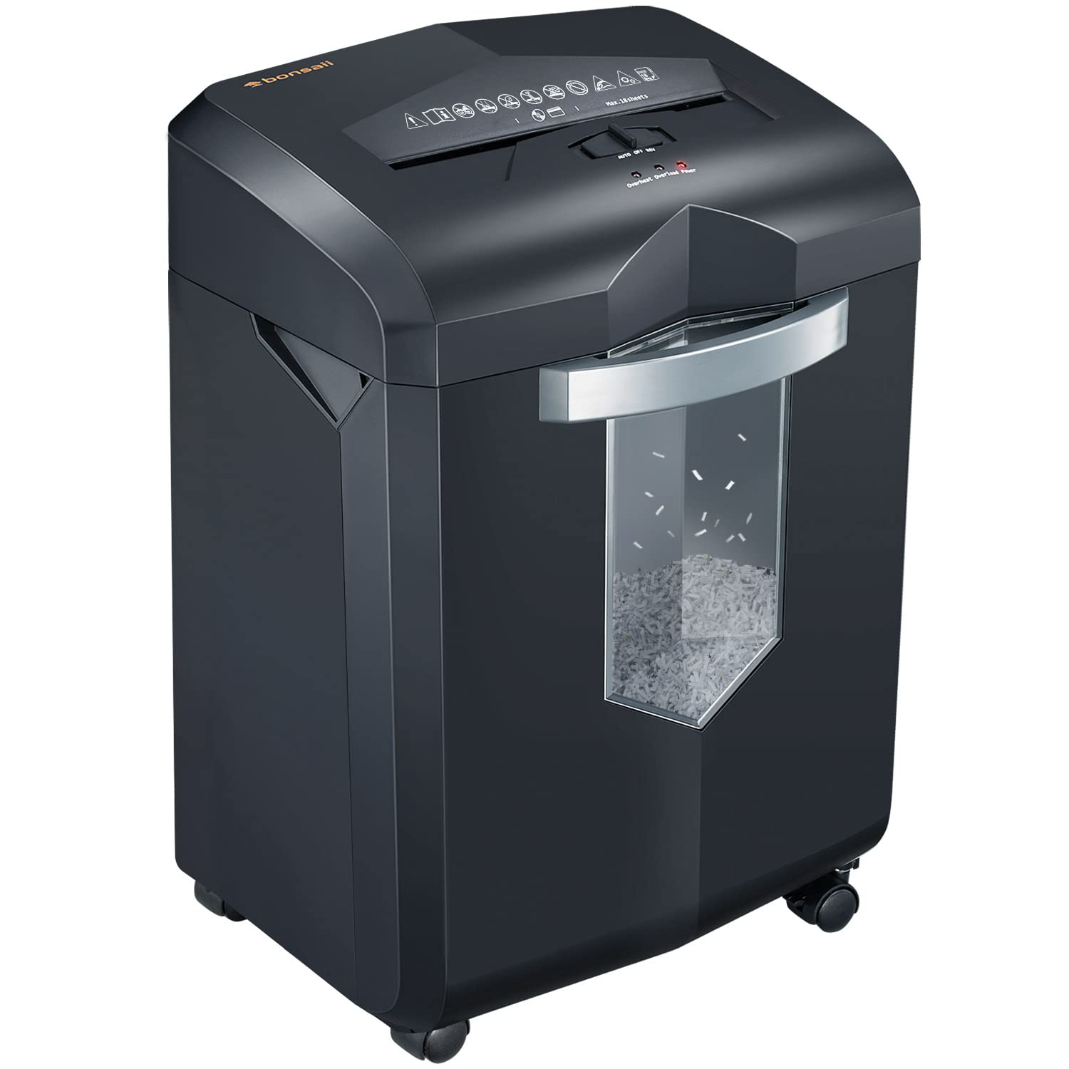 Bonsaii 14-Sheet Micro-Cut Paper Shredder with 6-Gallon Pullout Bin - Heavy Duty P-4 Security Level for Home & Office Use - Shreds Paper, CDs & Credit Cards - Ideal for Document Security & Workspace Organization