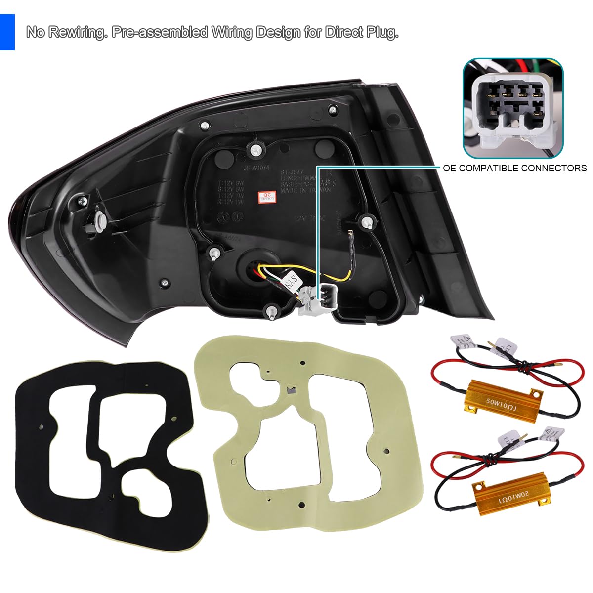 Spec-D Tuning Black Sequential LED Tail Lights with Red LED Bar for 2008-2011 Subaru Impreza & WRX - Left & Right Pair Assembly - Upgrade Your Car's Rear Style & Safety for Night Driving