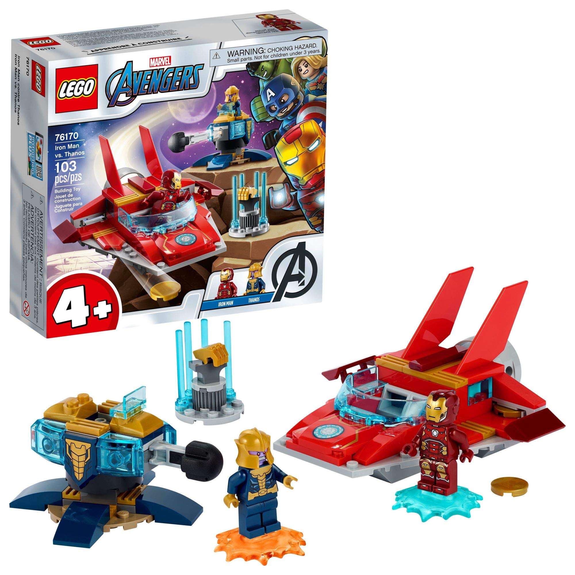 LEGO Marvel Avengers Iron Man vs. Thanos 76170 Building Kit (103 Pieces) - Collectible Superhero Toy with Iron Man & Thanos Minifigures - Perfect Gift for Kids & Marvel Fans - Great for Creative Play & Display
