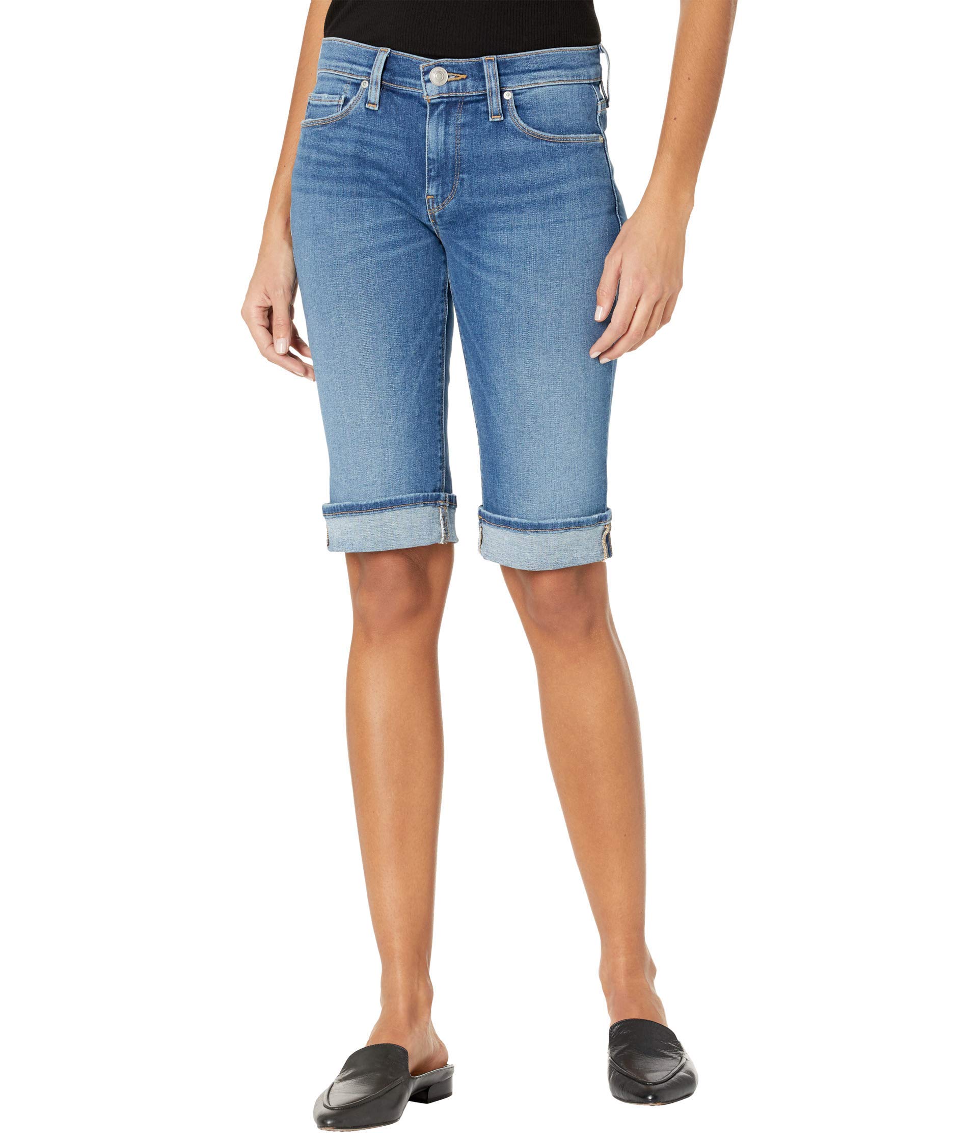 HUDSON Women's Amelia Mid Rise Knee Shorts - Comfortable Stretch Denim Shorts for Summer | Casual Wear, Beach Outfits, and Everyday Style