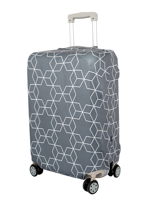 Tosca Large Geometric Luggage Cover - Waterproof Travel Suitcase Protector for Airplane, Train & Bus Trips