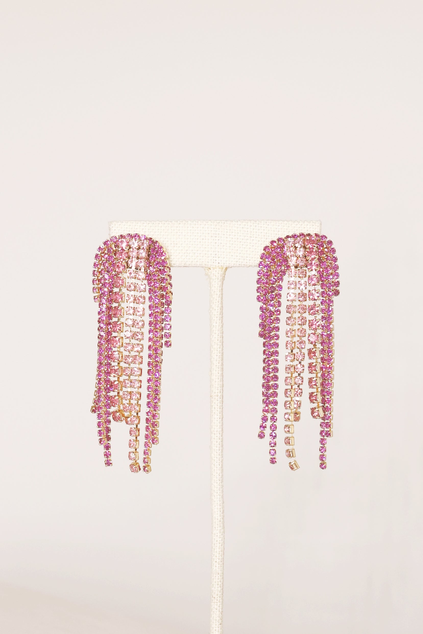Tiffany Fringe Earrings for Women - Pink Crystal Dangle Earrings | Elegant Party & Wedding Jewelry Gift