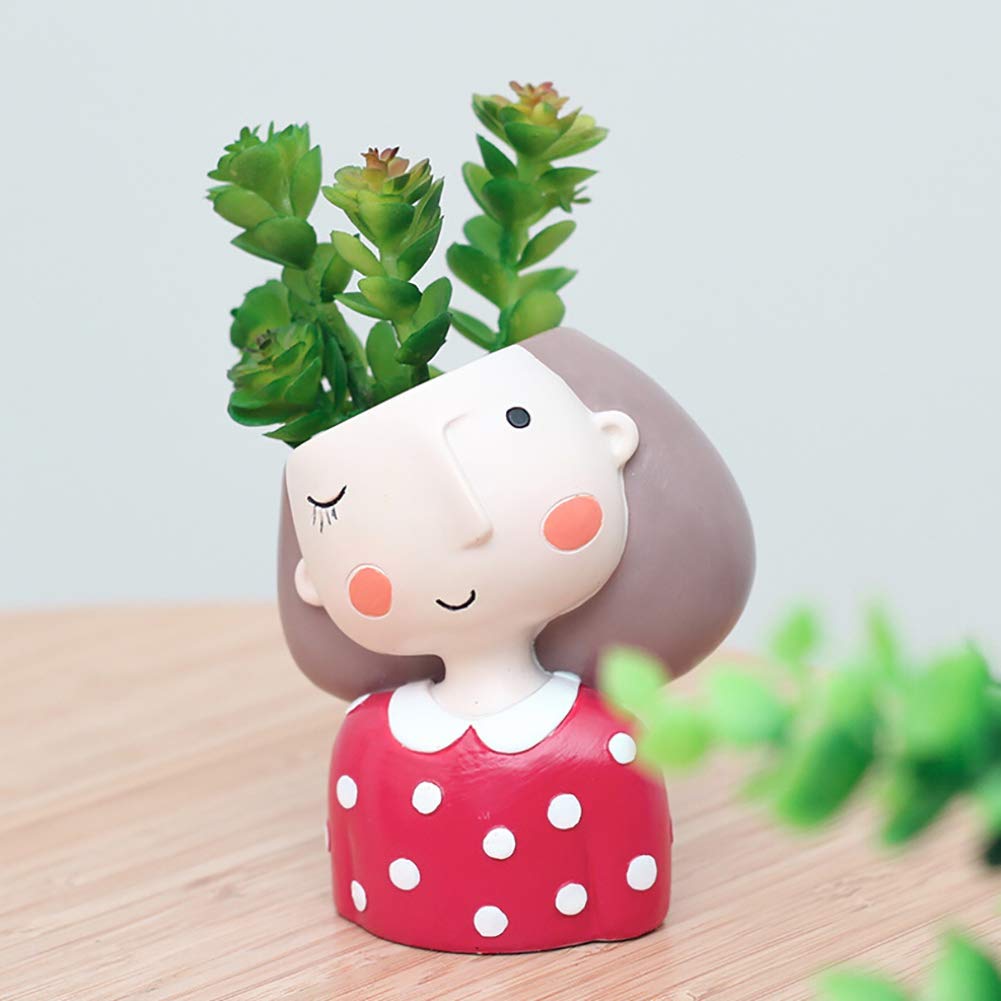 Coherny Cute Succulent Planter - Princess Flower Pot for Home & Garden, Bonsai Decor, Unique Gift Idea | Perfect for Indoor Plants, Office Desk, and Fairy Garden Decorations