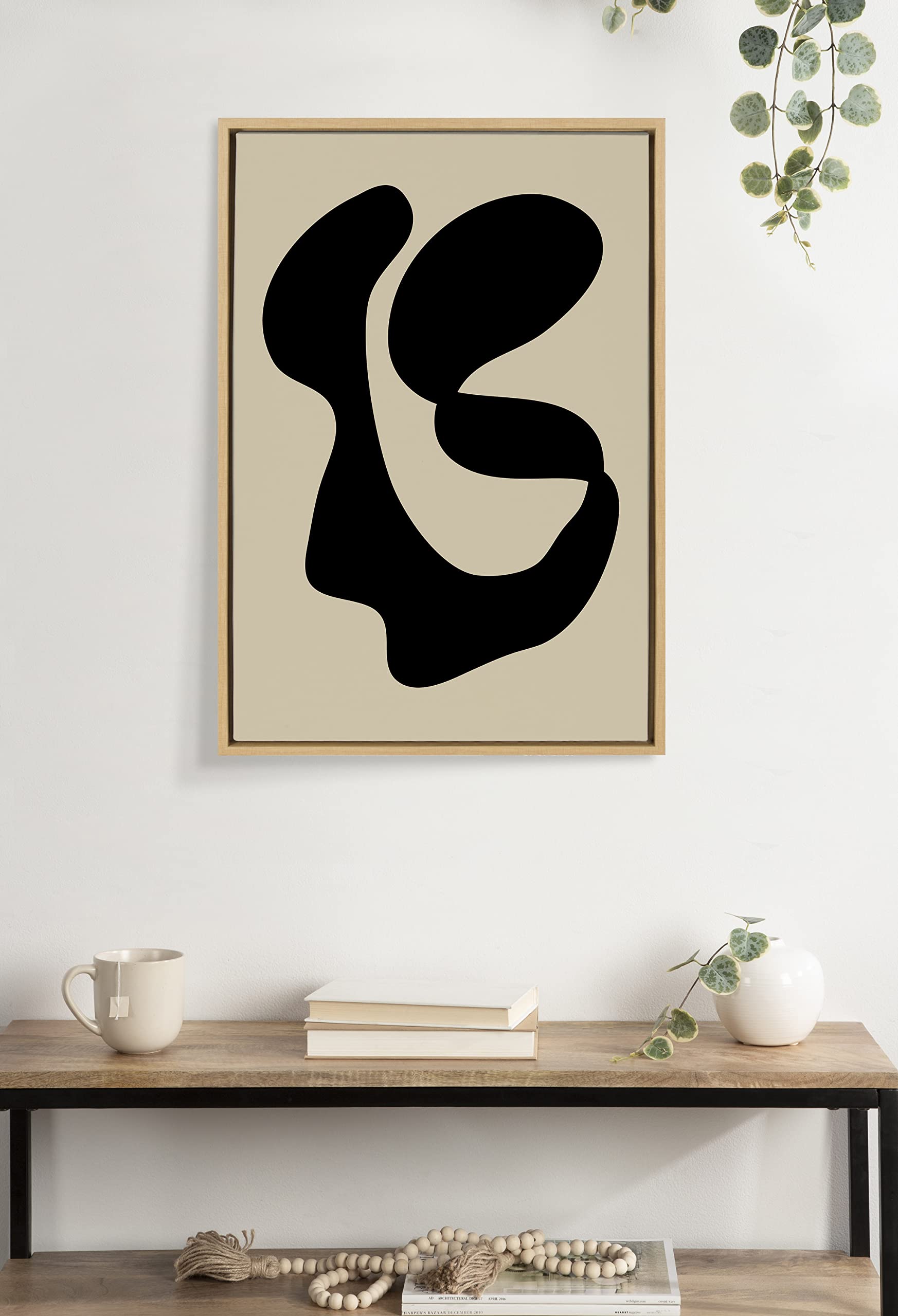 Kate & Laurel Sylvie Abstract 10 Framed Canvas Wall Art - 23x33 Inches Natural Wood Frame, Modern Decorative Art Print for Living Room, Bedroom & Office Decor | Ready-to-Hang Home Wall Decor