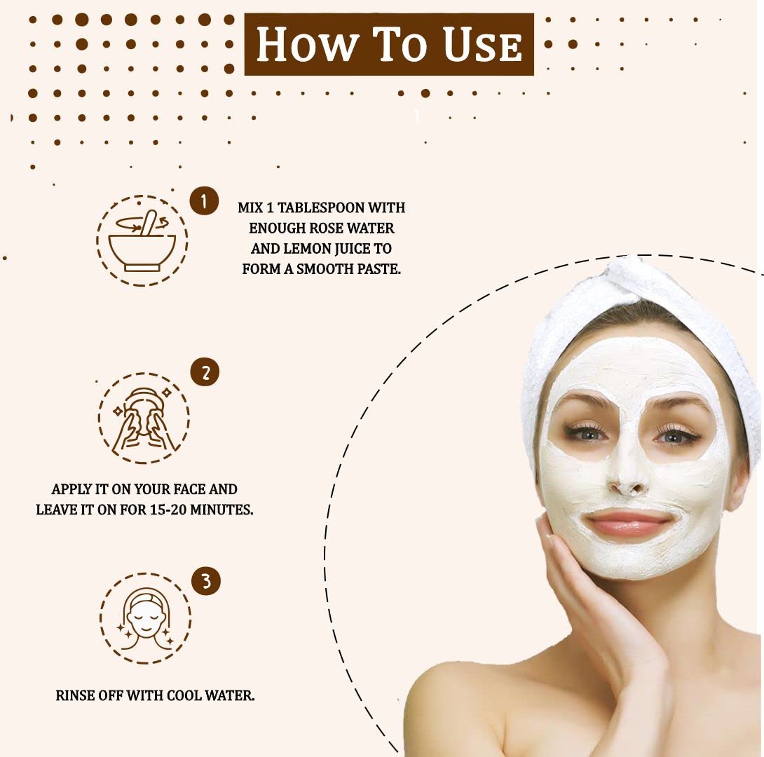Namaste Veda Pure & Natural Herbal Multani Mitti Clay Powder for Glowing Skin - 100g | Brightening Face Pack, Natural Skin Toner & Tan Remover | Perfect for Daily Skincare Routine & Spa Treatments