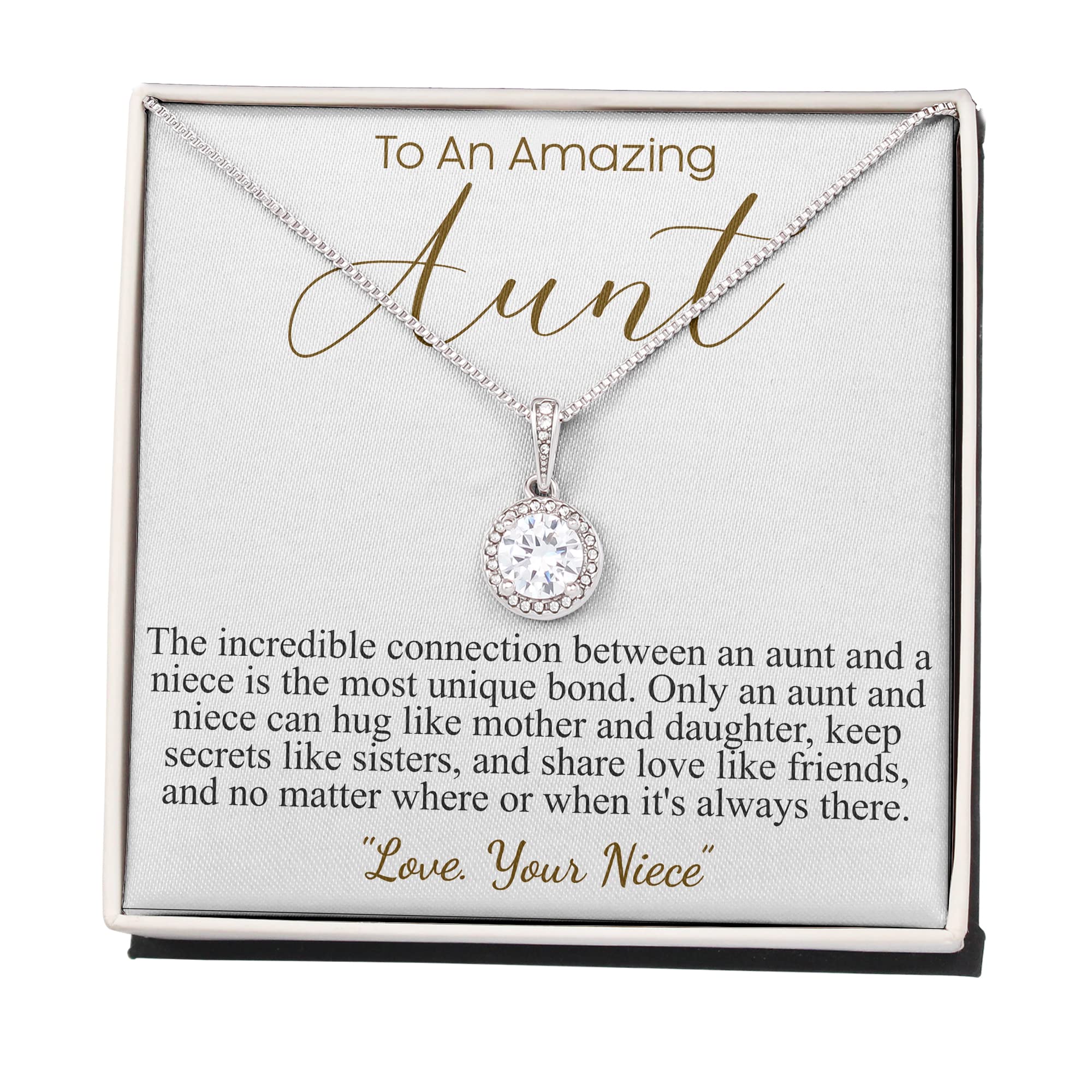 Personalized Jewelry Gifts for Aunt - Engraved Eternal Hope Necklace with Message Card - Meaningful Mother's Day Present for Bonus Mom, Stepmom & Special Women in Your Life - Perfect for Birthdays, Anniversaries & Appreciation Gifts