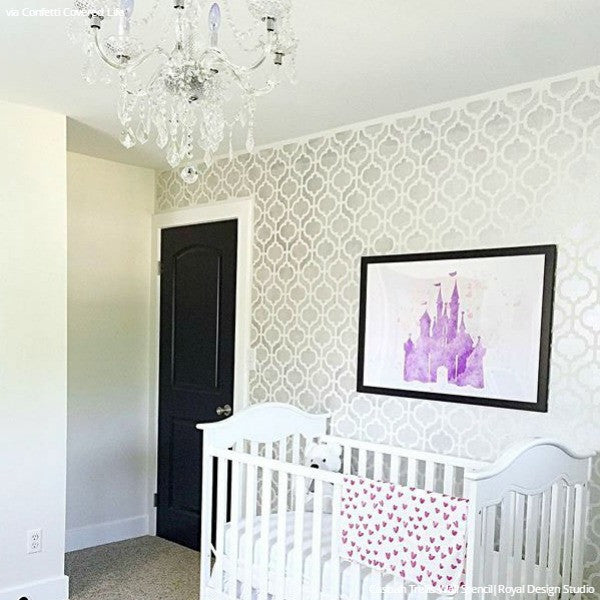 Casbah Trellis Moroccan Wall Stencil - DIY Home Decor, Geometric Wall Art, Arabic Pattern Template for Living Room, Bedroom & Nursery