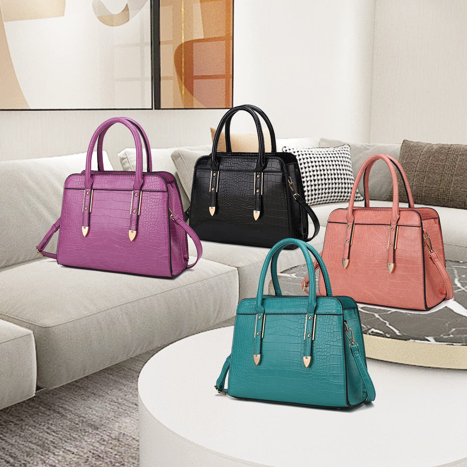 MKF Collection Vegan Leather Satchel Bag for Women - Crossbody & Top Handle Handbag Purse - Perfect for Work, Travel & Everyday Use